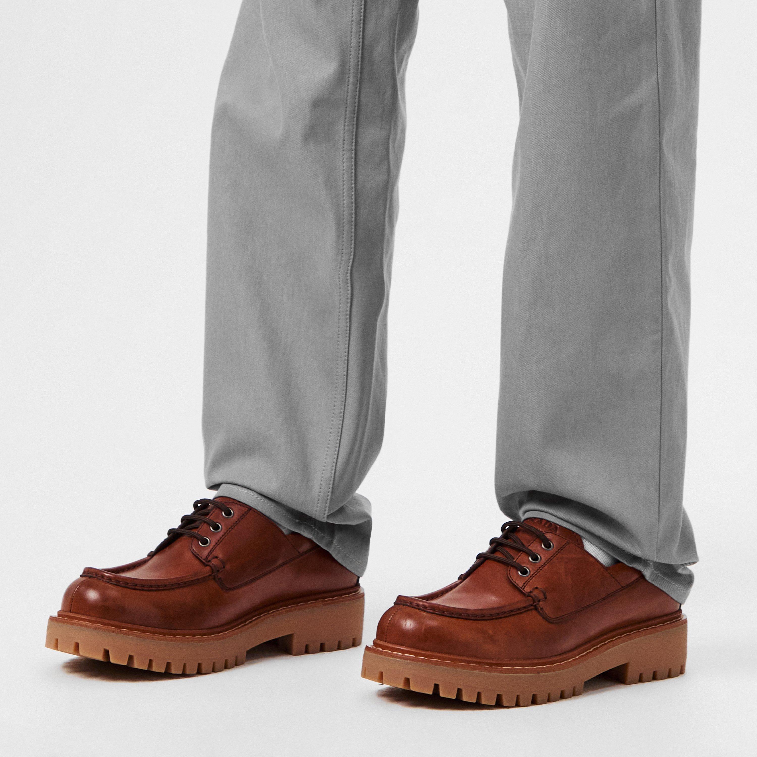 Brown - Prada - Laced Leather Loafers - 2