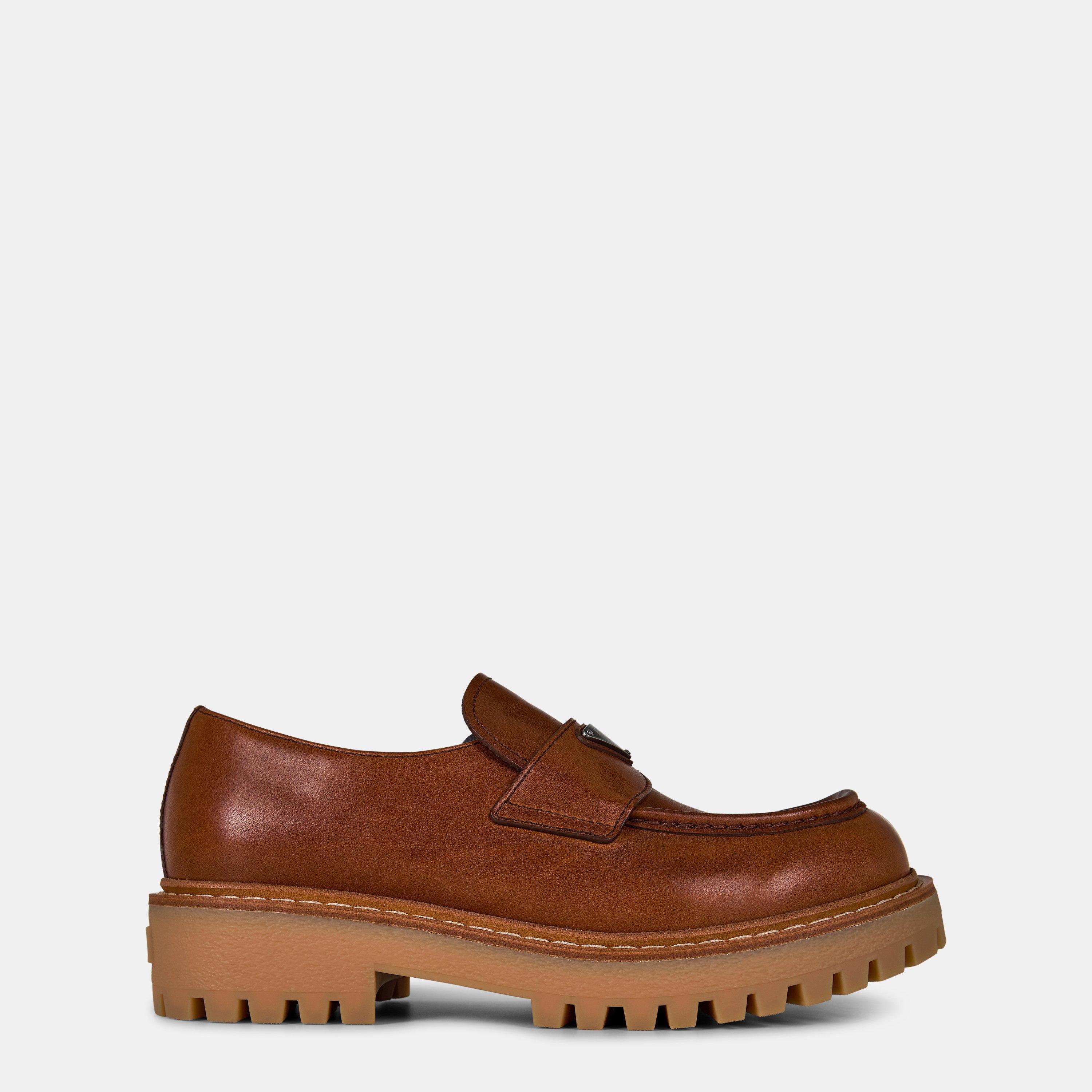 COGNAC - Prada - Leather Loafers - 1