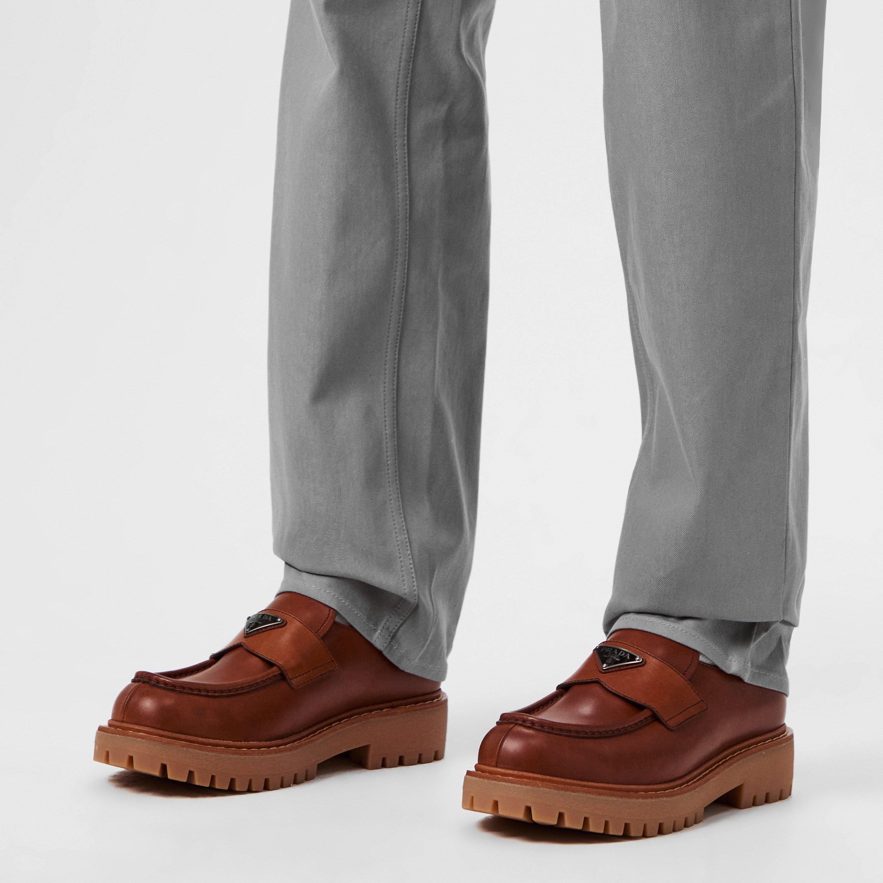 COGNAC - Prada - Leather Loafers - 2
