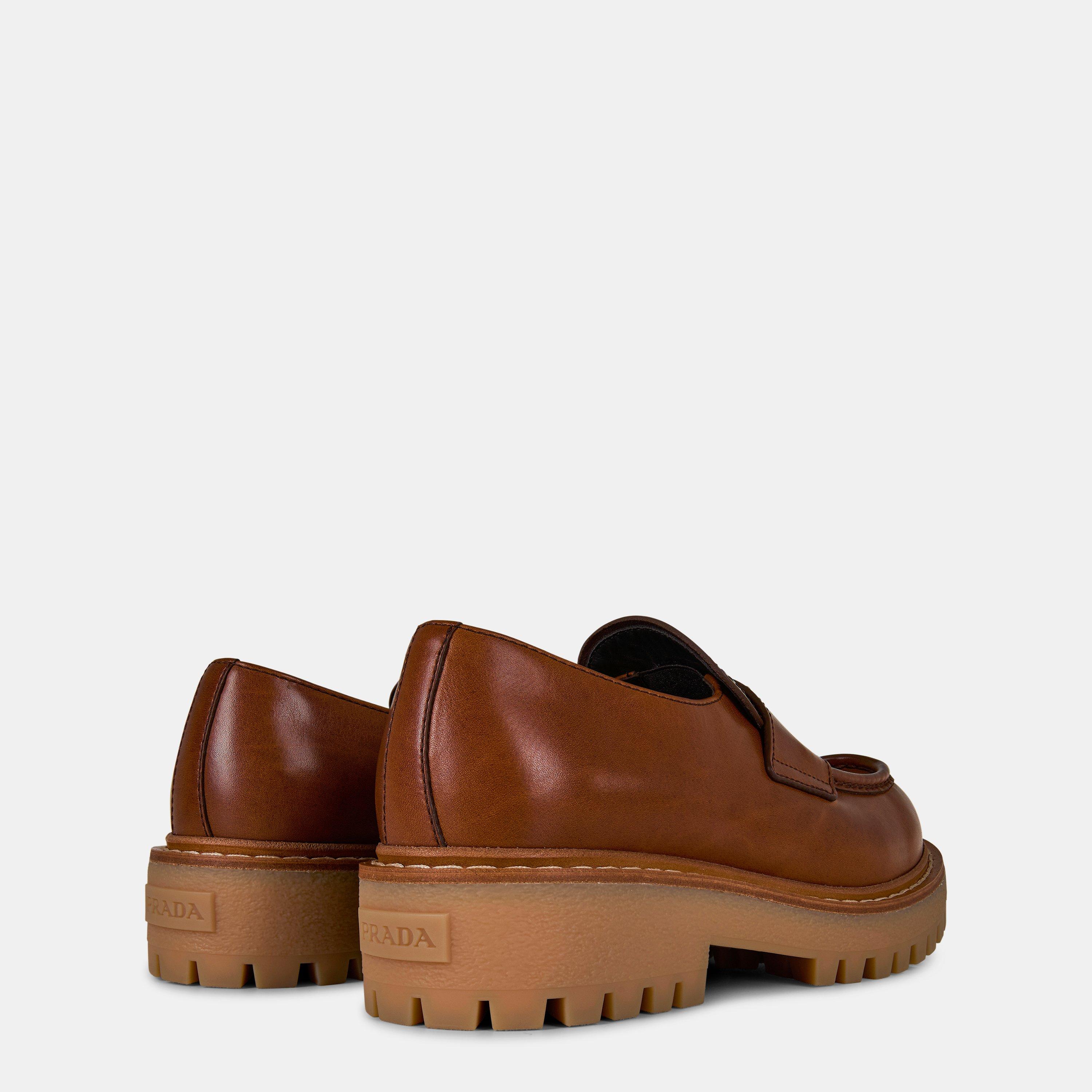 COGNAC - Prada - Leather Loafers - 4