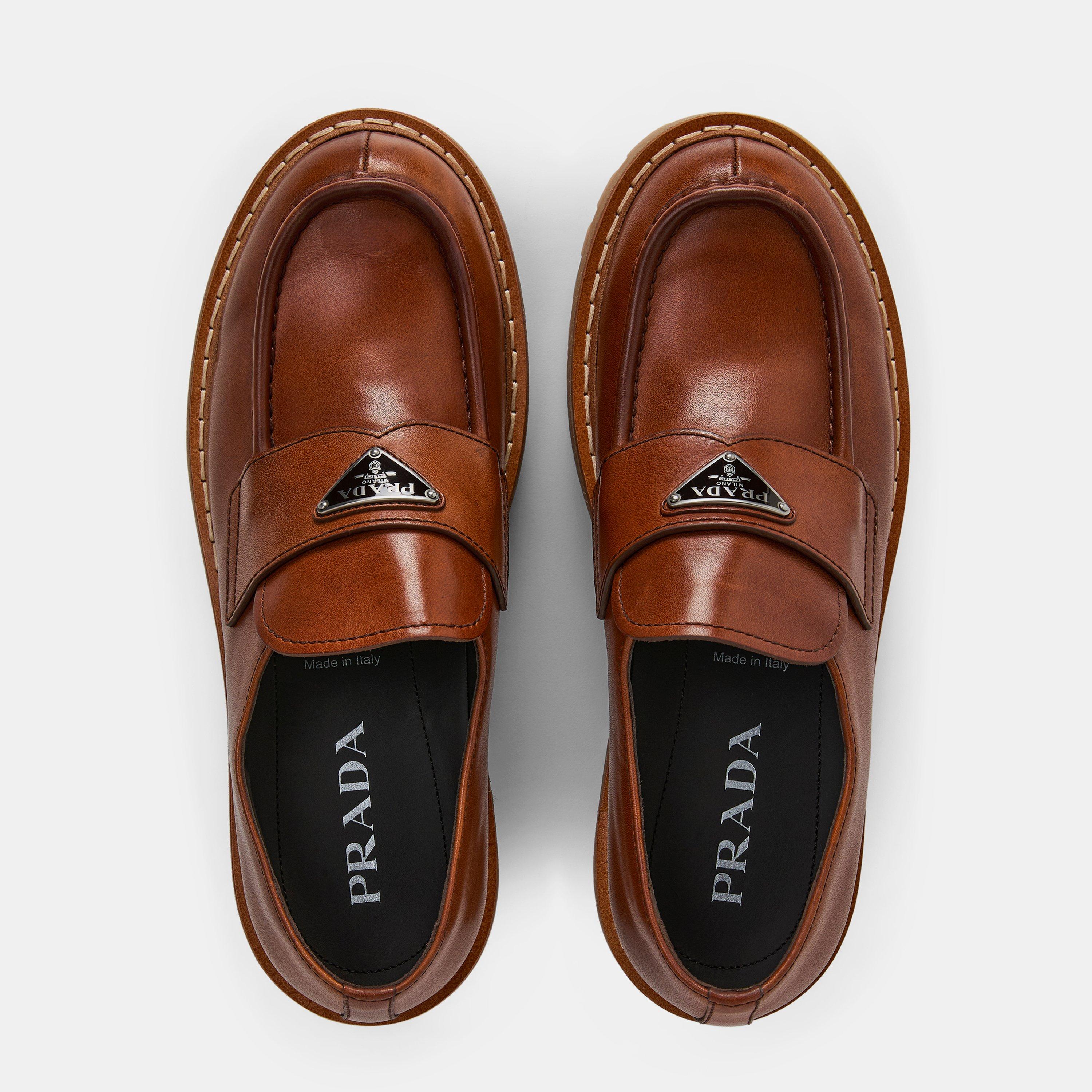 COGNAC - Prada - Leather Loafers - 5