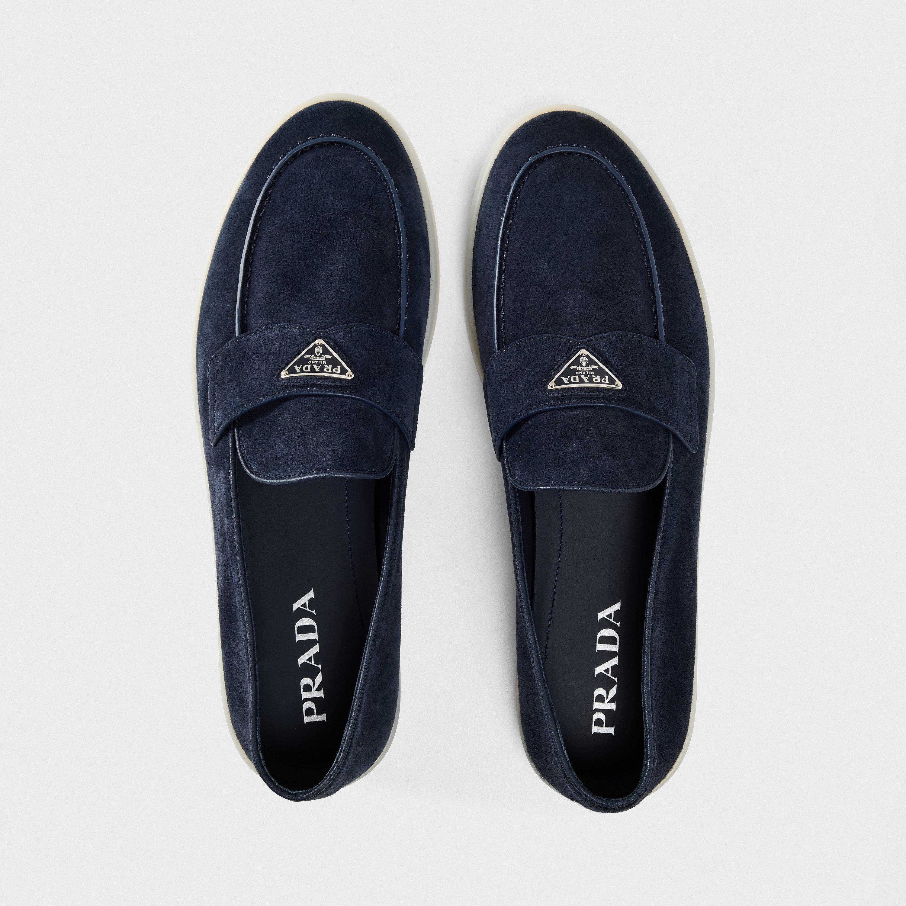 Blue - Prada - Suede Loafers - 5