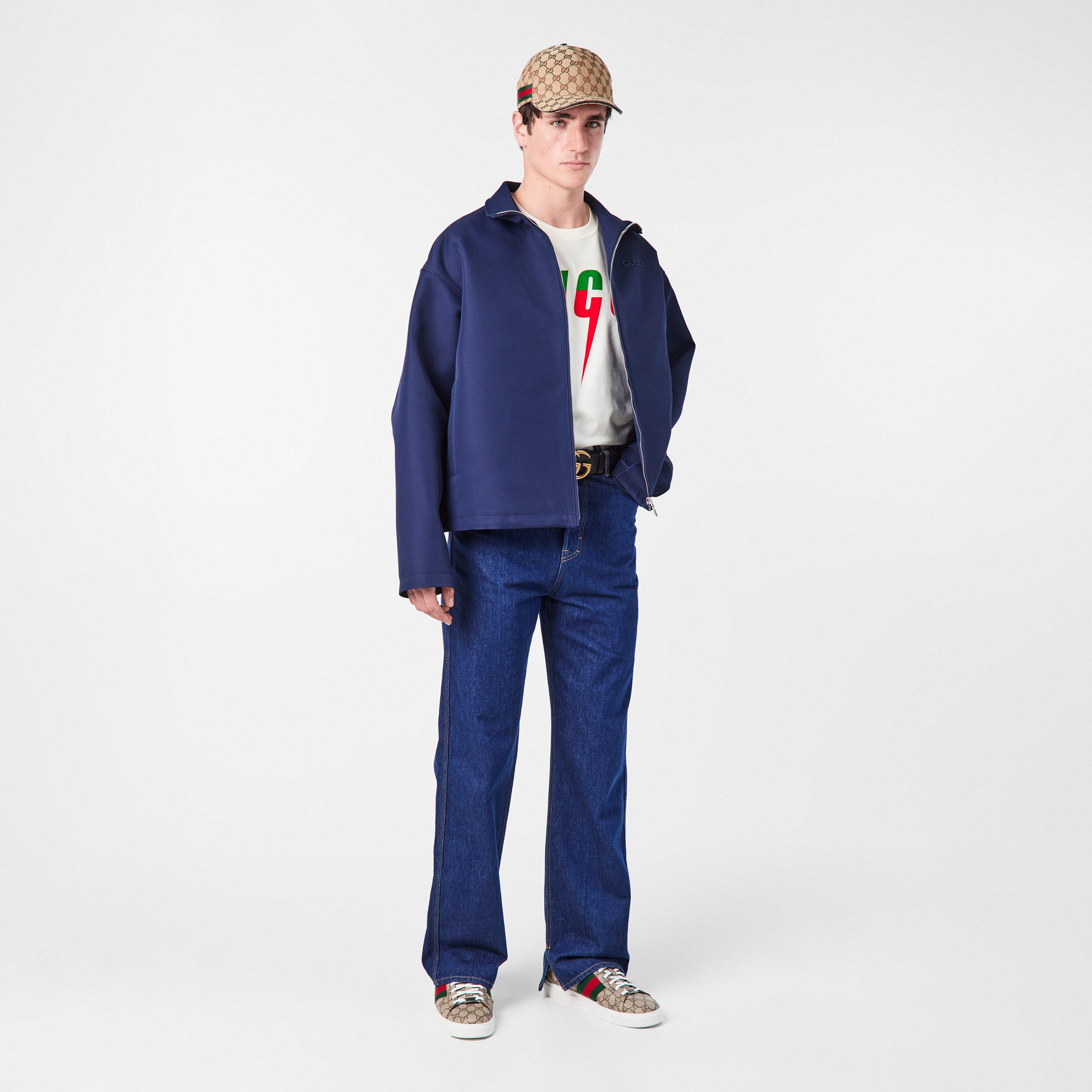 Beige Ebony GG - Gucci - Men's Web Canvas Ace Trainers - 7