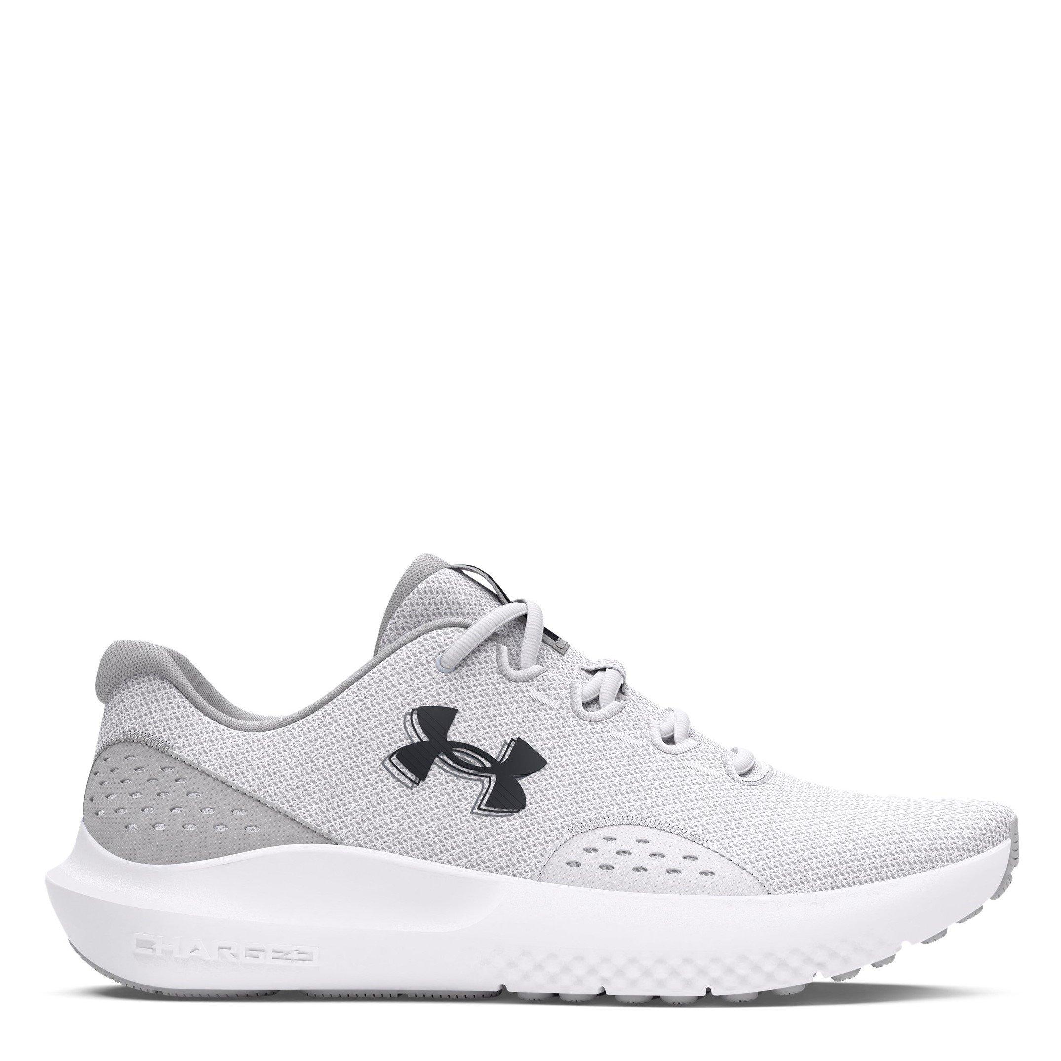 White/Halo Grey - Under Armour - Charged Surge 4 Mens Running Shoes - 1