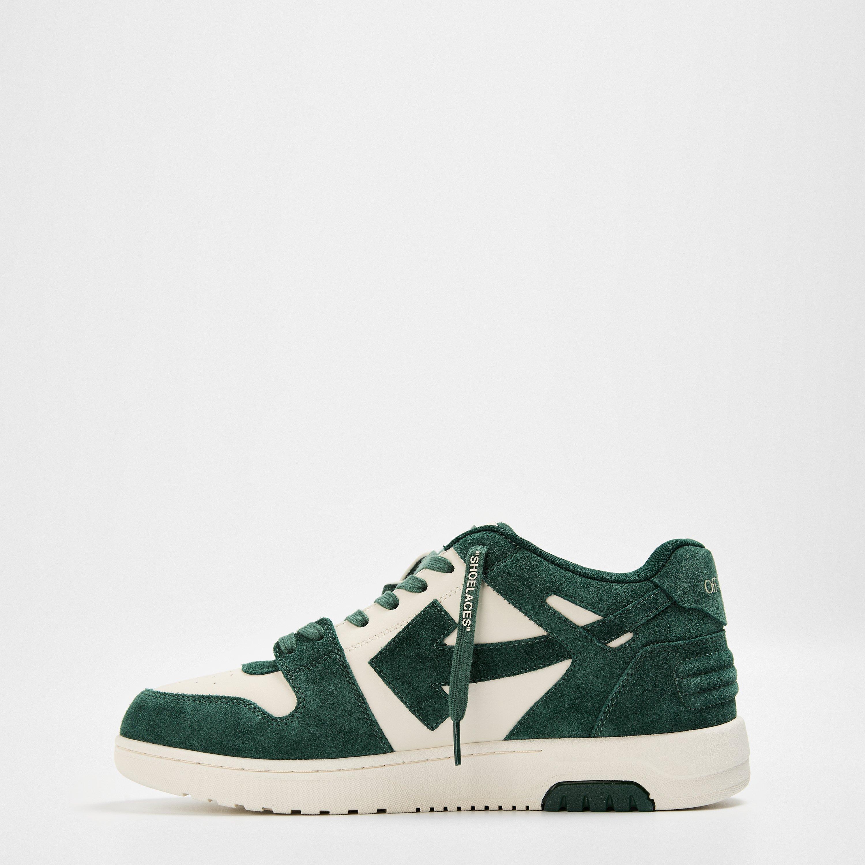 Green/White - Off White - Men's Out Of Office Suede Trainers, Luxury Trainers - 2