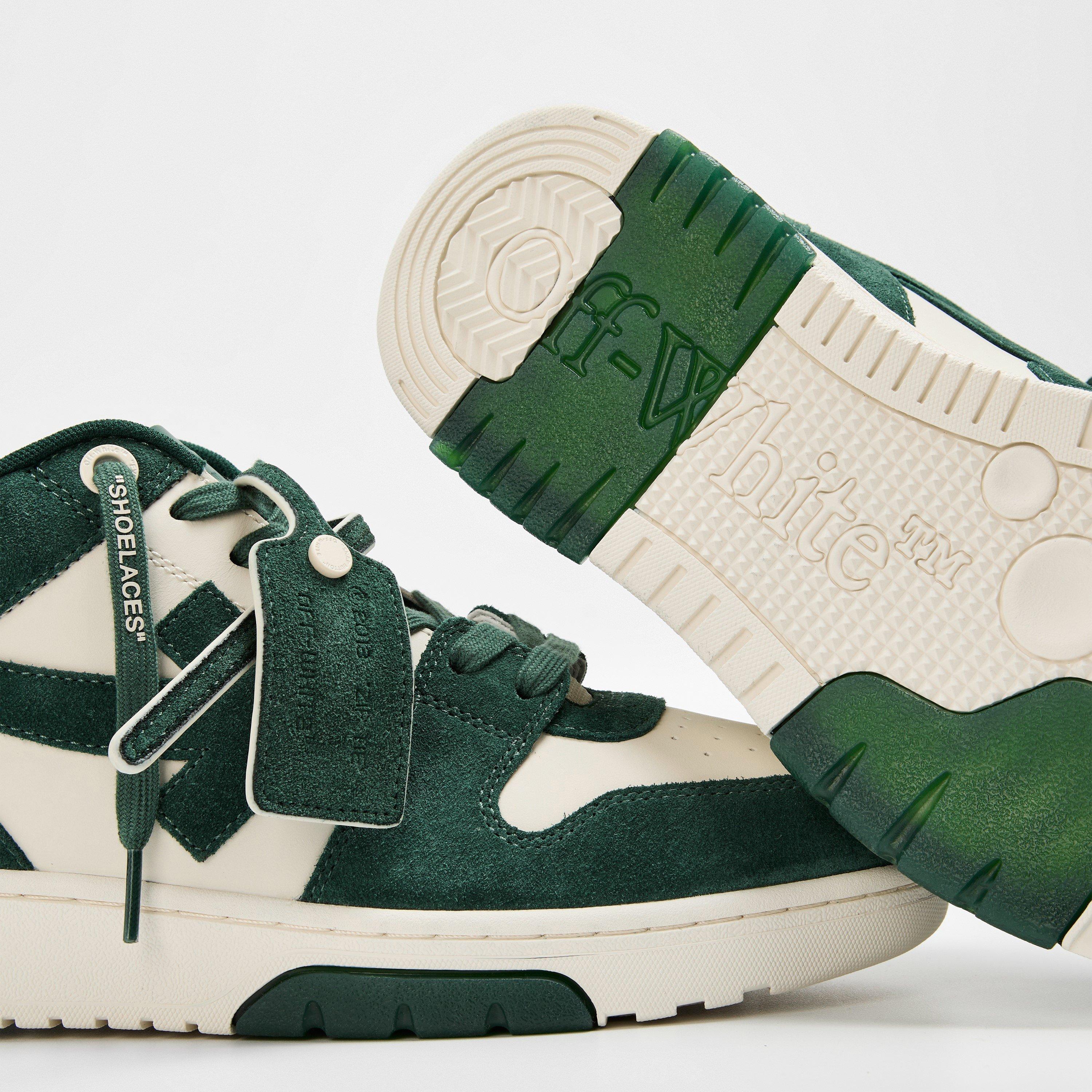 Green/White - Off White - Men's Out Of Office Suede Trainers, Luxury Trainers - 4