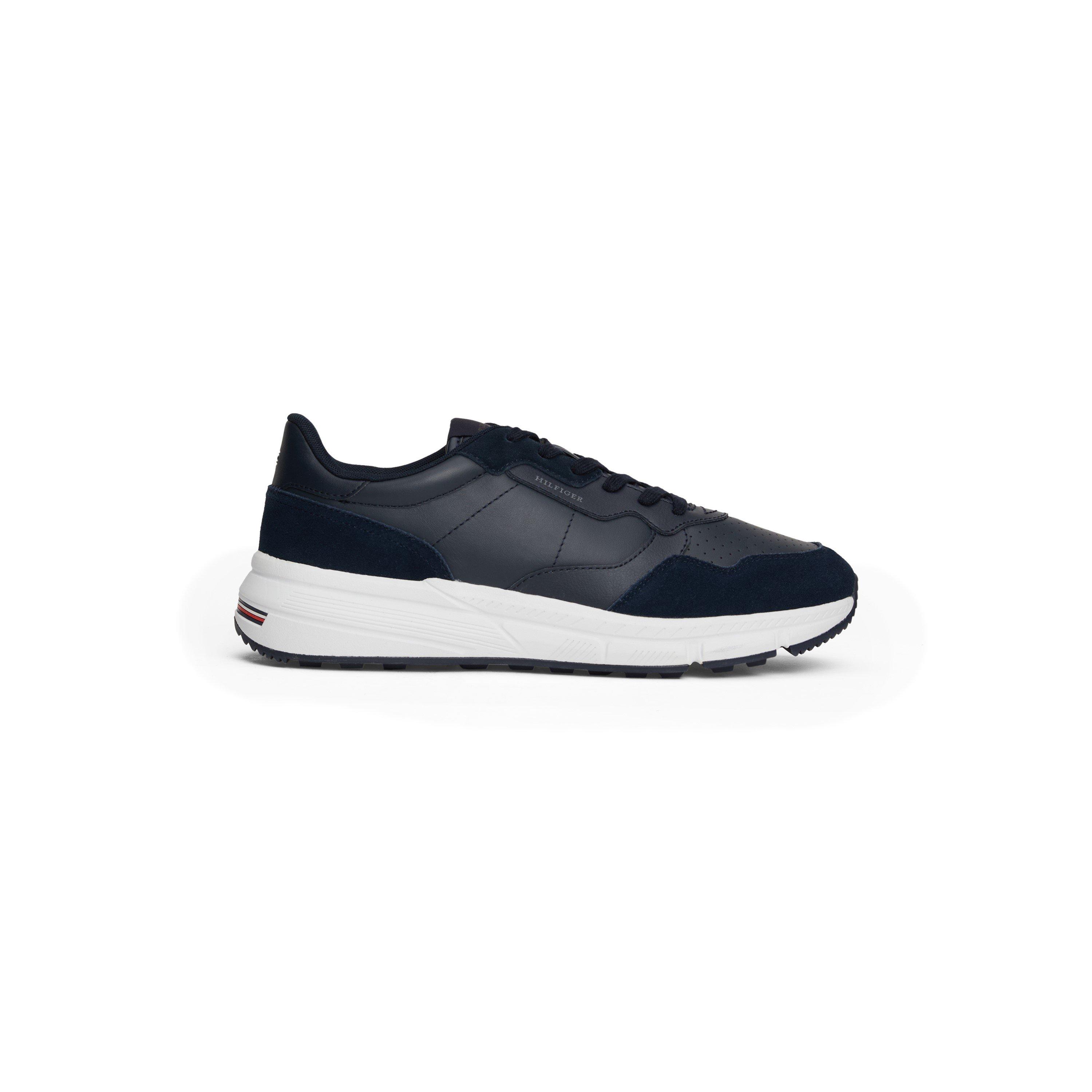 Navy/White - Tommy Hilfiger - Low-top Leather trainers - 1