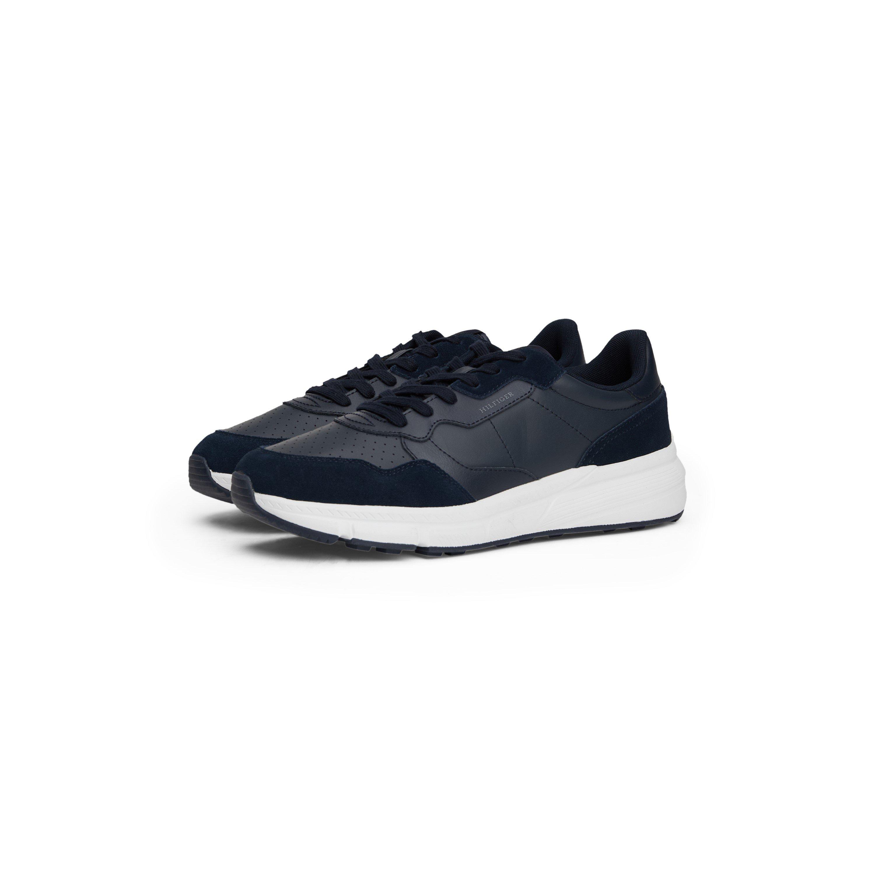 Navy/White - Tommy Hilfiger - Low-top Leather trainers - 3
