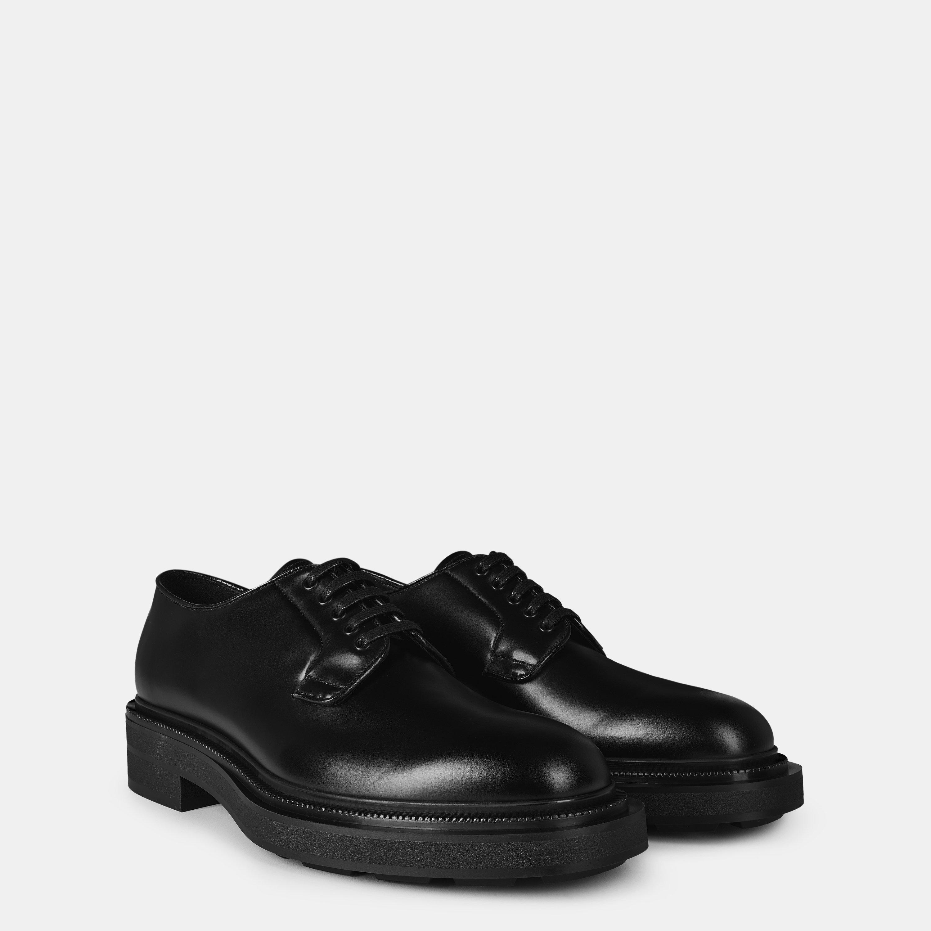 Nero - Prada - Brushed Derby Shoes - 4