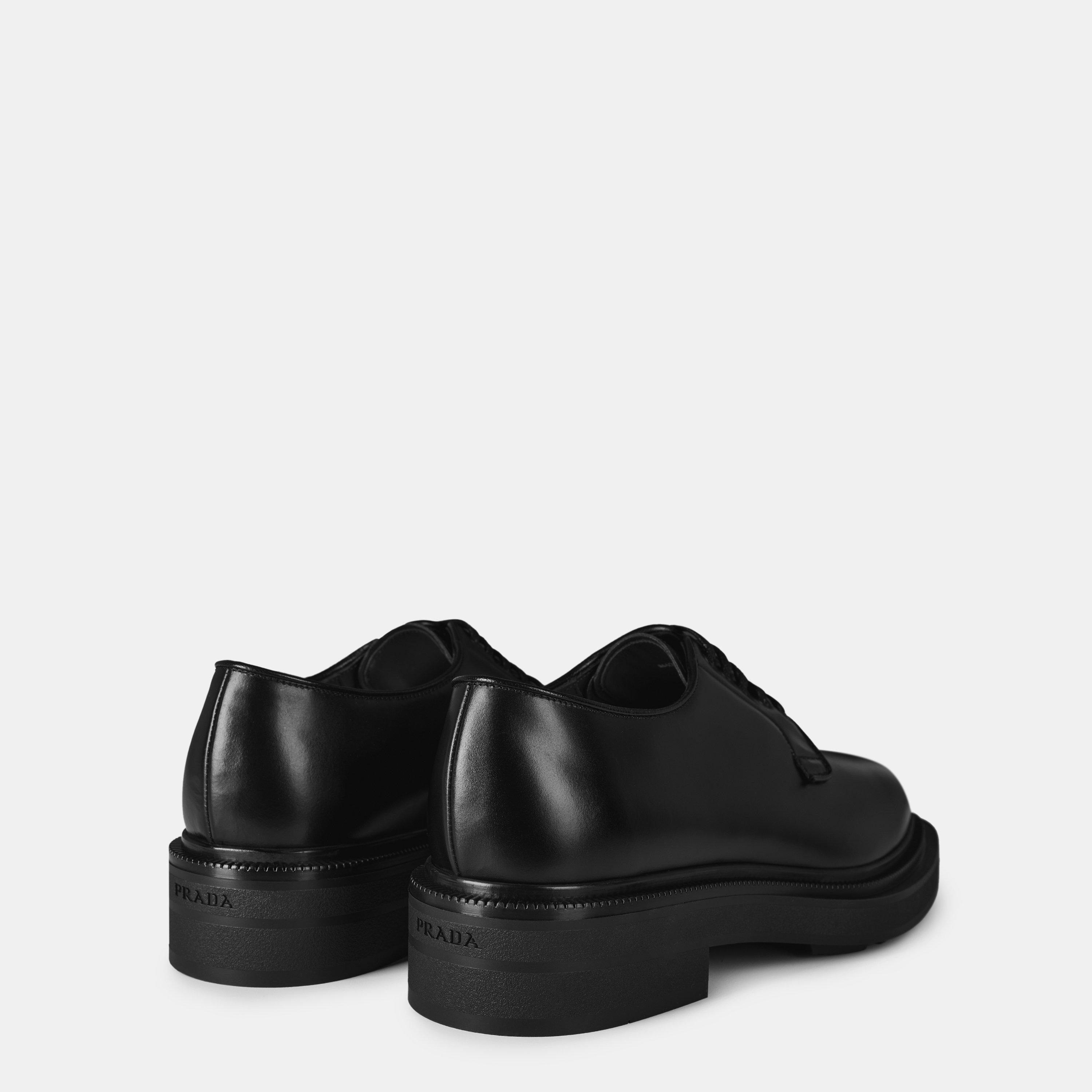 Nero - Prada - Brushed Derby Shoes - 5