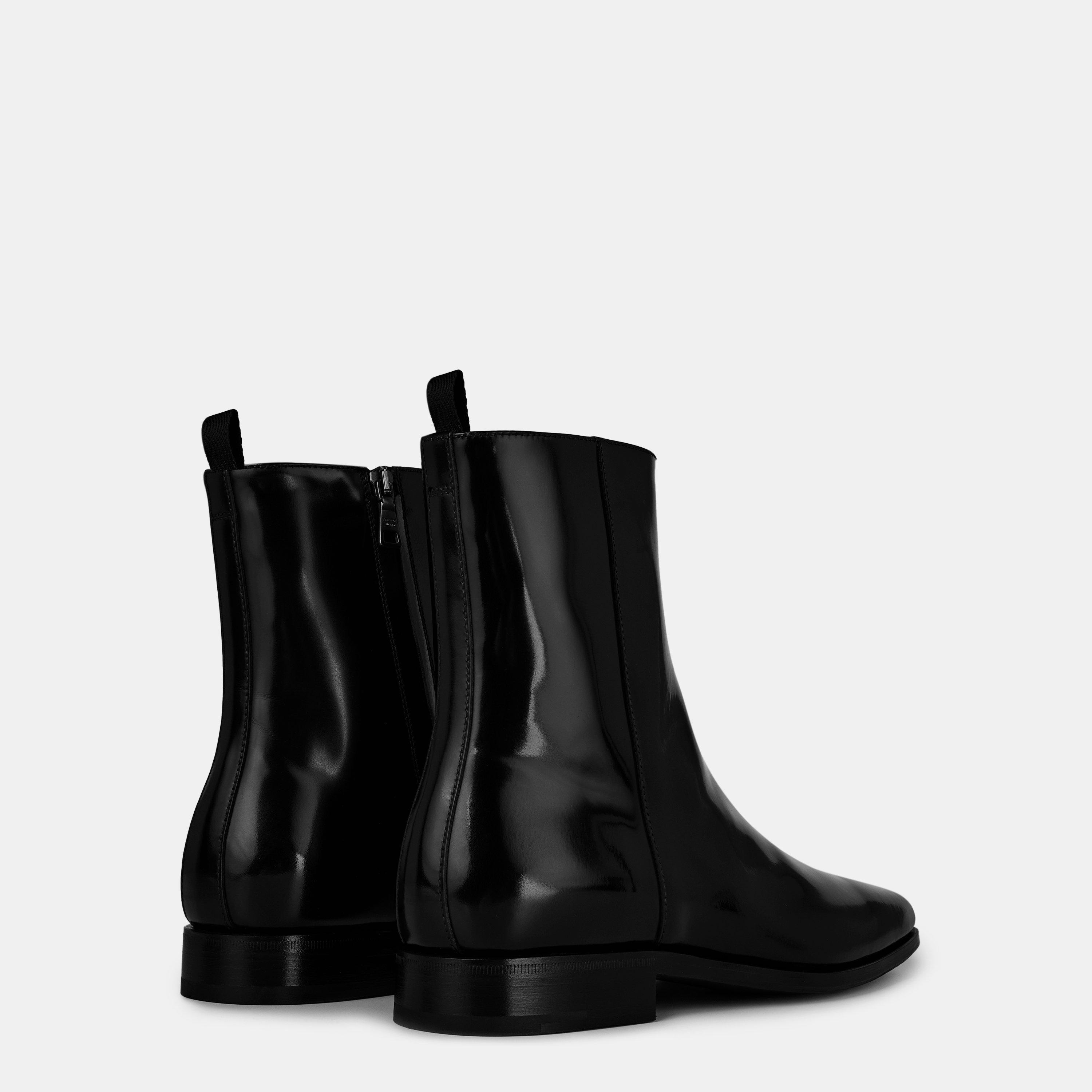 Black - Prada - Tronchetti Leather Chelsea Boots - 4