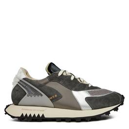 Run Of Logo Print Panelled Suede Trainers