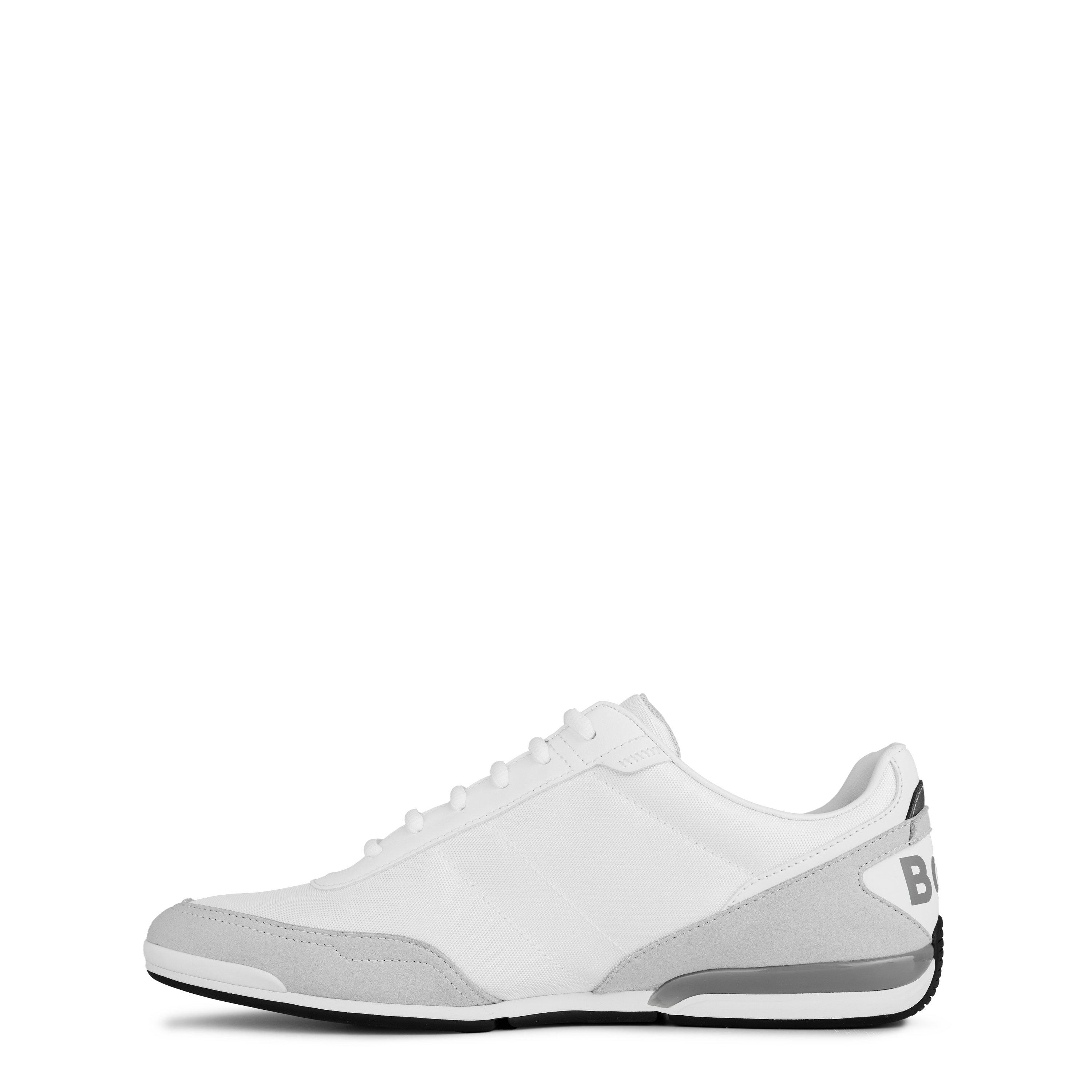 White 100 - Boss - Mens BOSS Saturn Low Top Everyday Trainers with Technical Mesh - 3