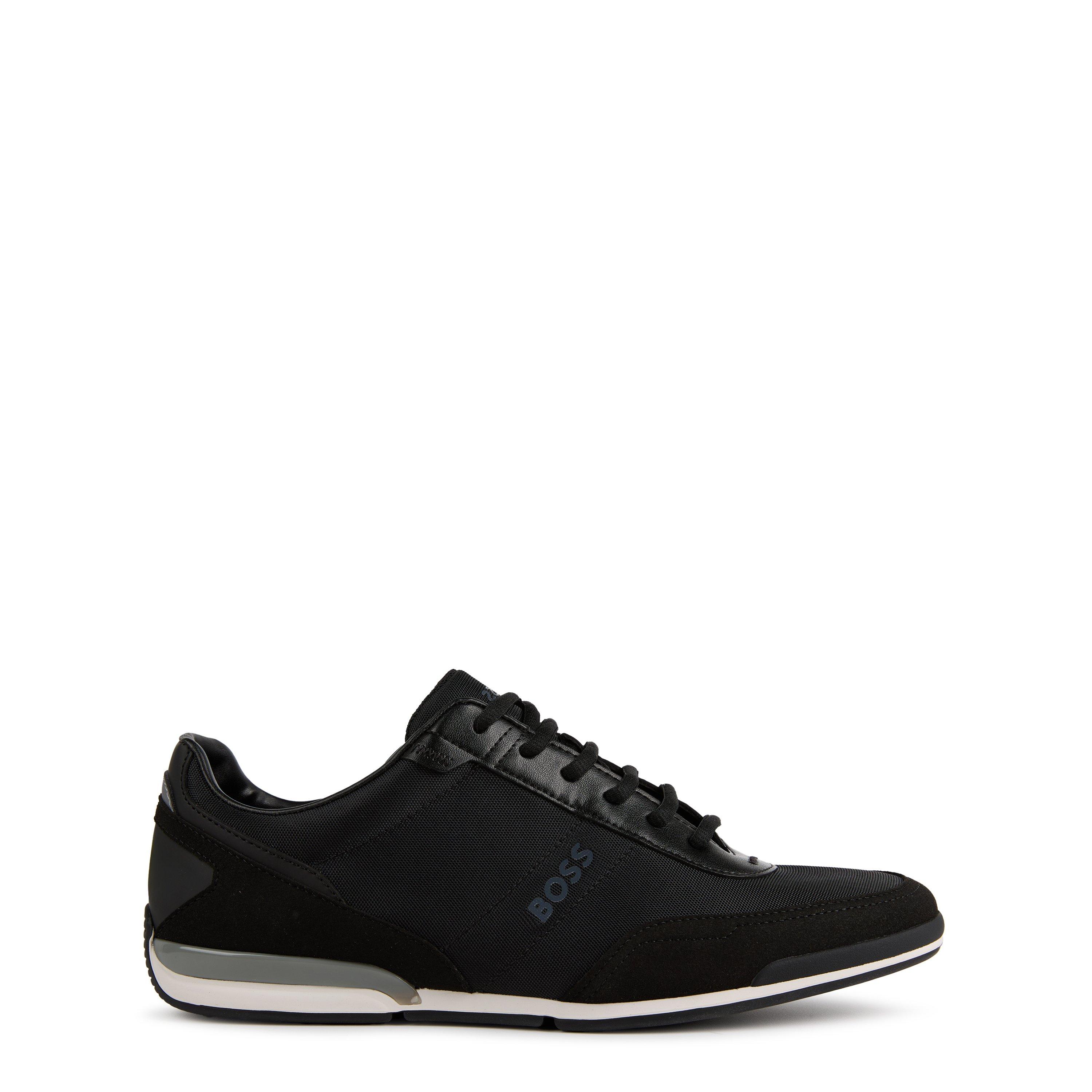 Black 001 - Boss - Mens BOSS Saturn Low Top Everyday Trainers with Technical Mesh - 1