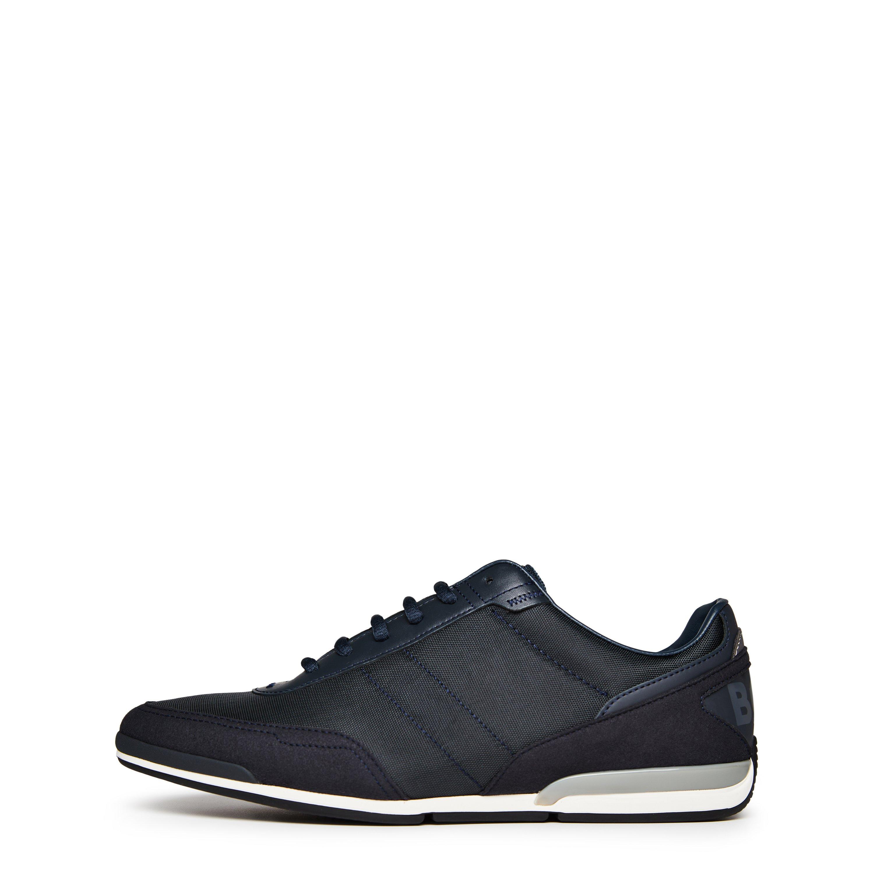 Navy 401 - Boss - Mens BOSS Saturn Low Top Everyday Trainers with Technical Mesh - 3