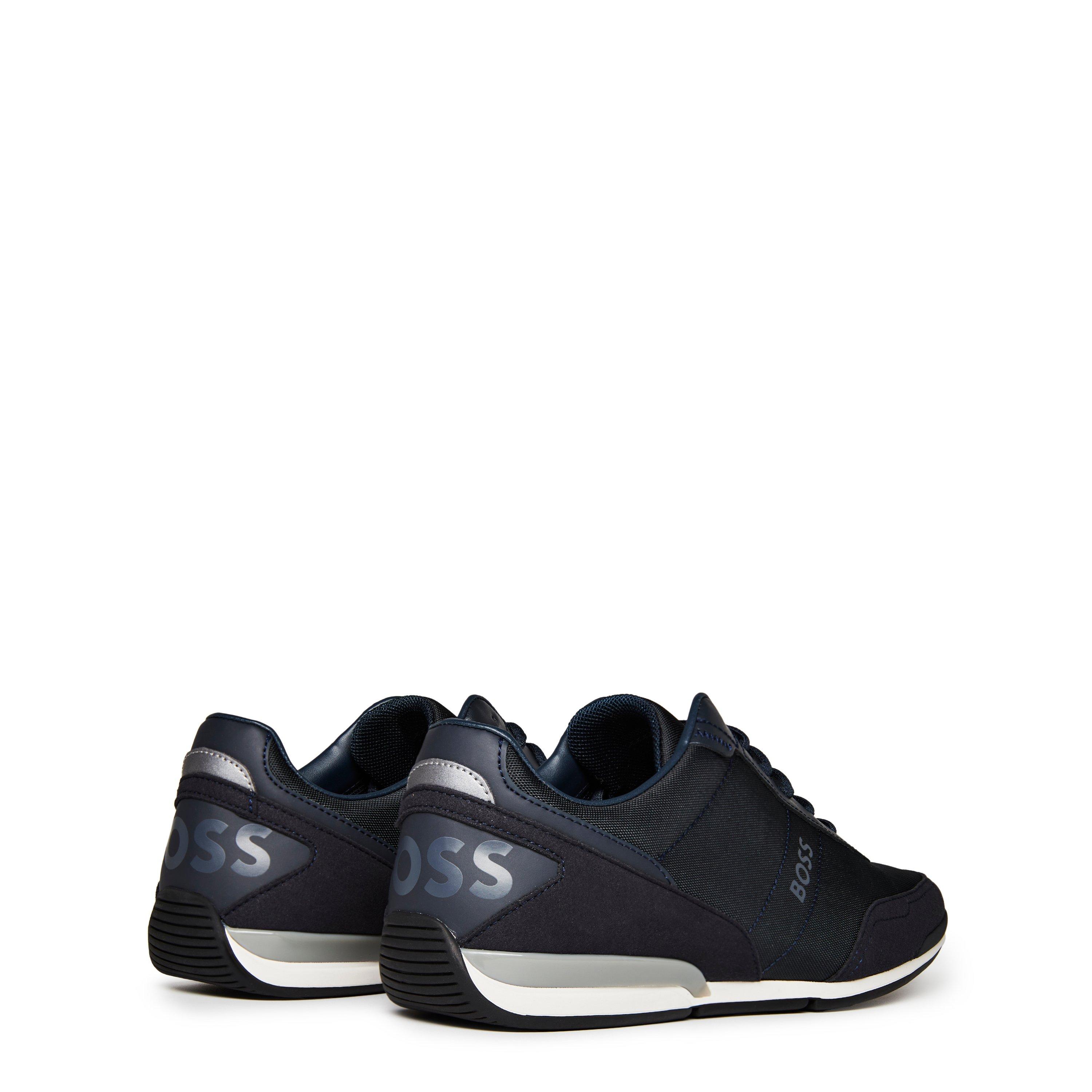 Navy 401 - Boss - Mens BOSS Saturn Low Top Everyday Trainers with Technical Mesh - 5