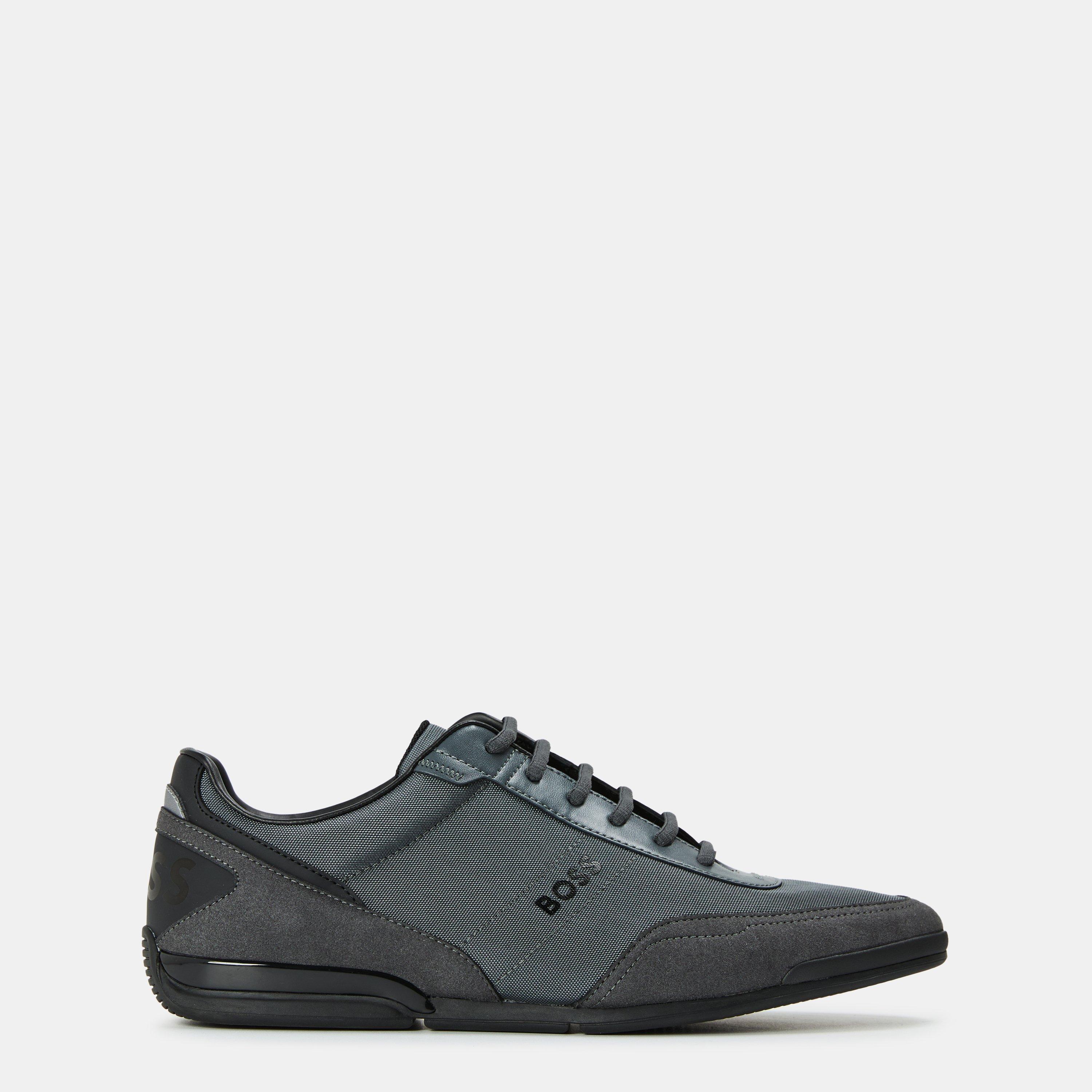 Boss Mens BOSS Saturn Low Top Everyday Trainers with Technical Mesh - Grey/Black 030 - Size 11 (45)