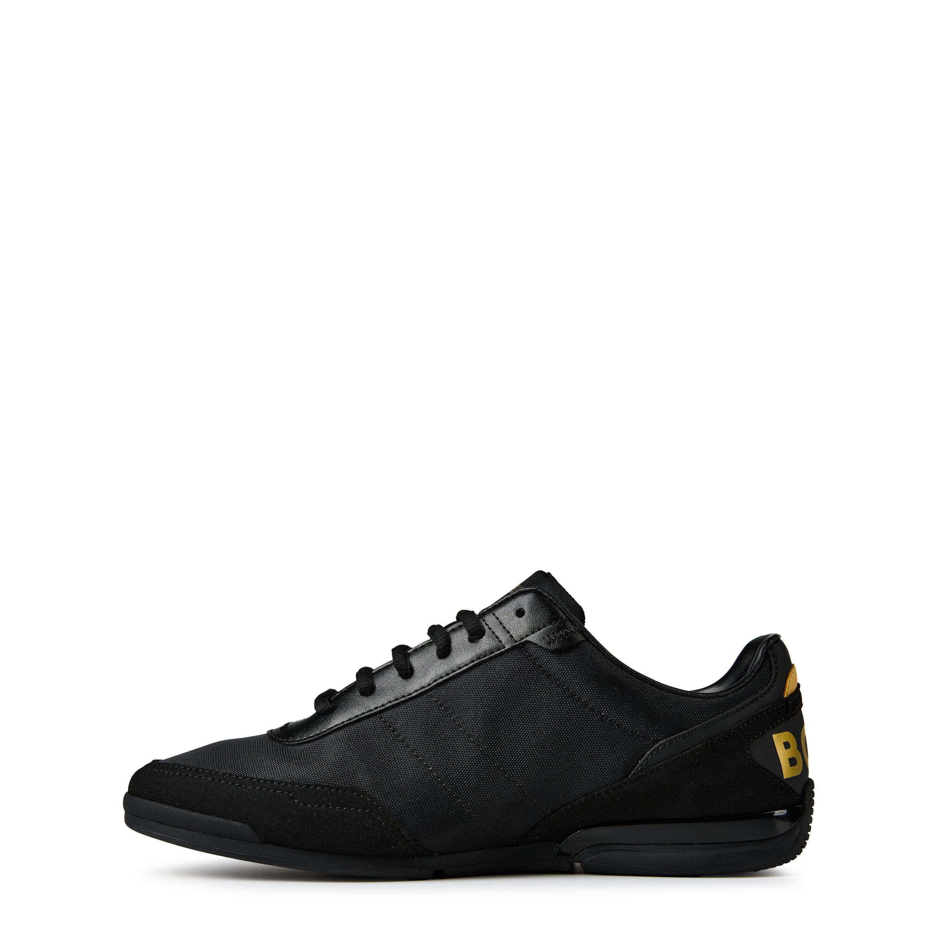 Black/Gold 007 - Boss - Mens BOSS Saturn Low Top Everyday Trainers with Technical Mesh - 3