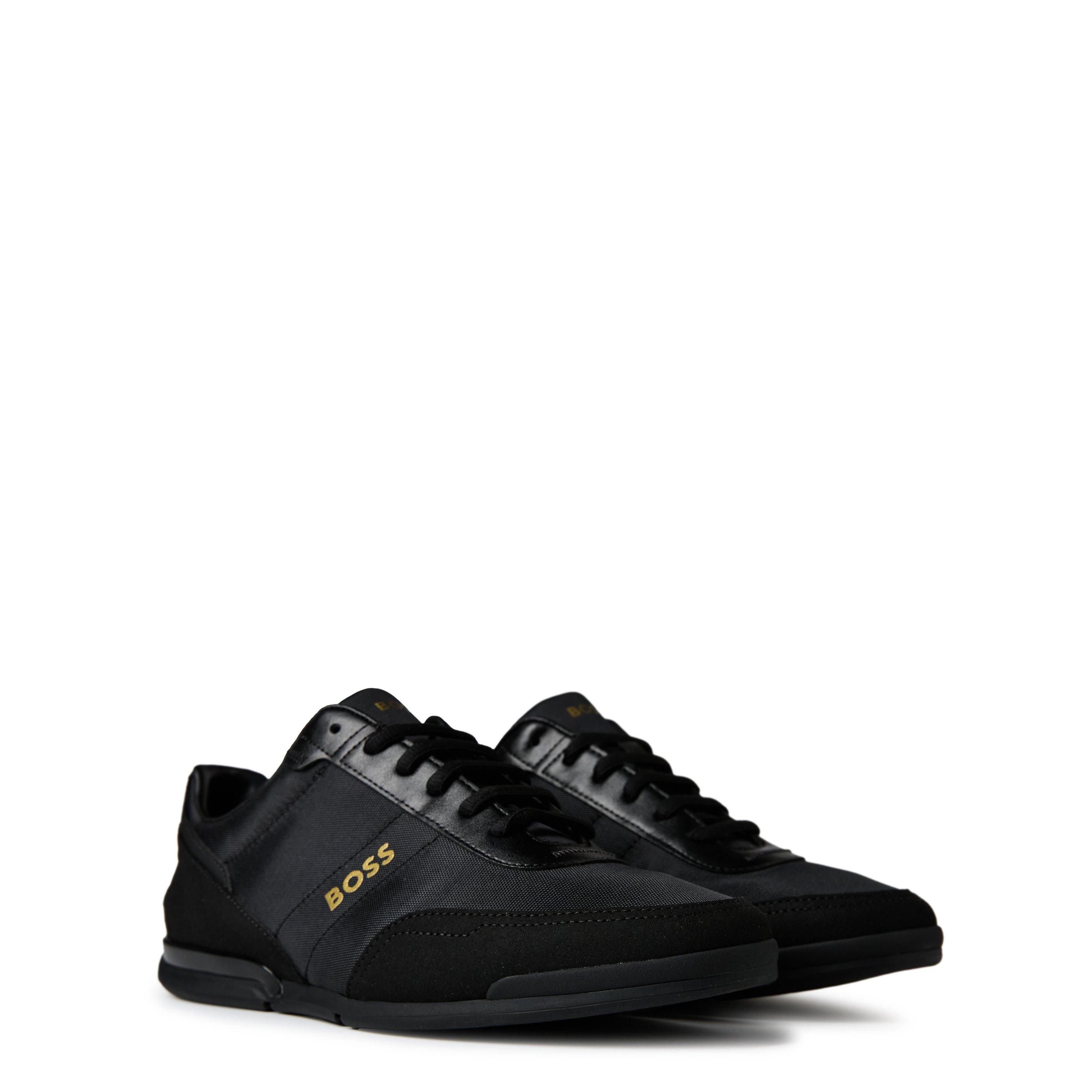 Black/Gold 007 - Boss - Mens BOSS Saturn Low Top Everyday Trainers with Technical Mesh - 4