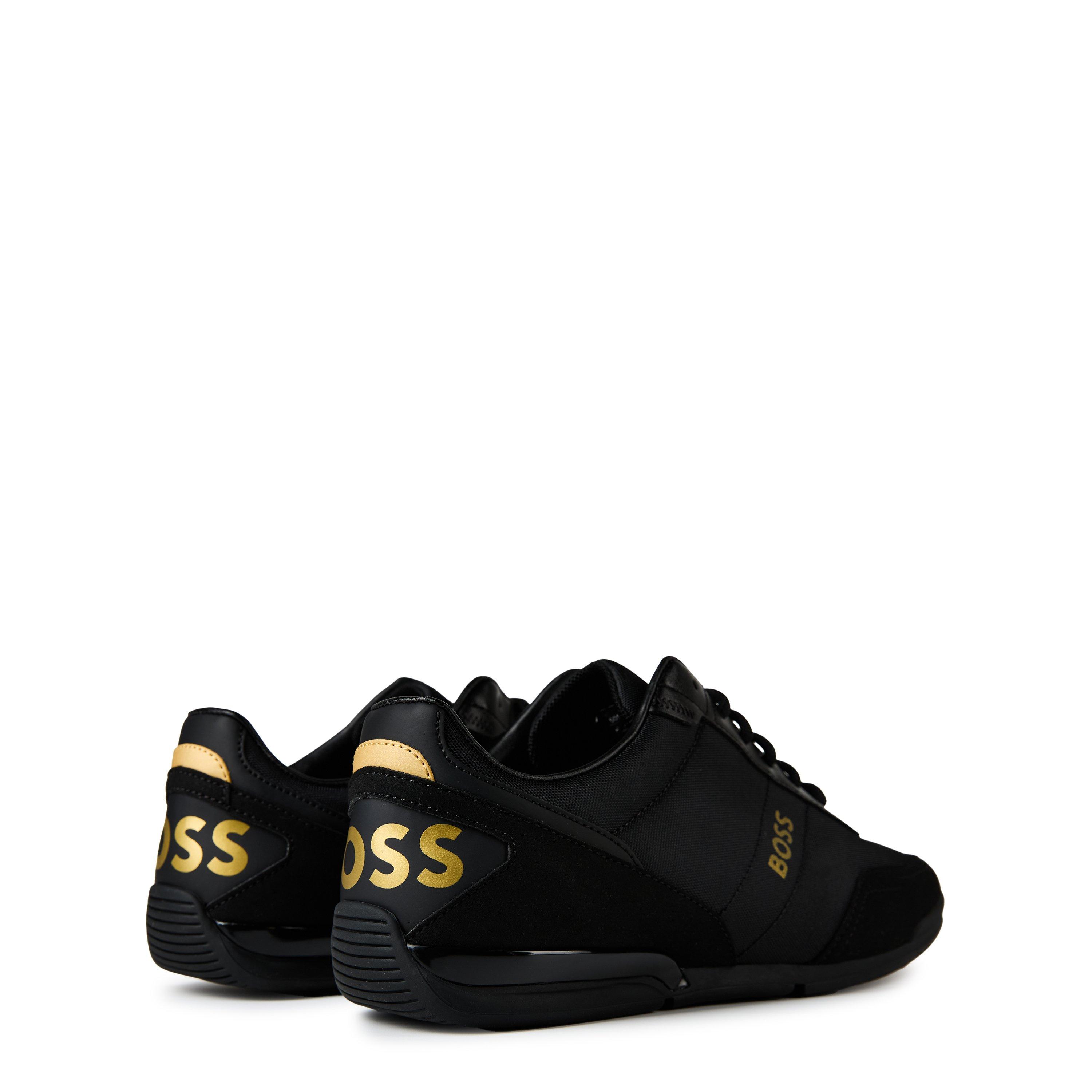 Black/Gold 007 - Boss - Mens BOSS Saturn Low Top Everyday Trainers with Technical Mesh - 5