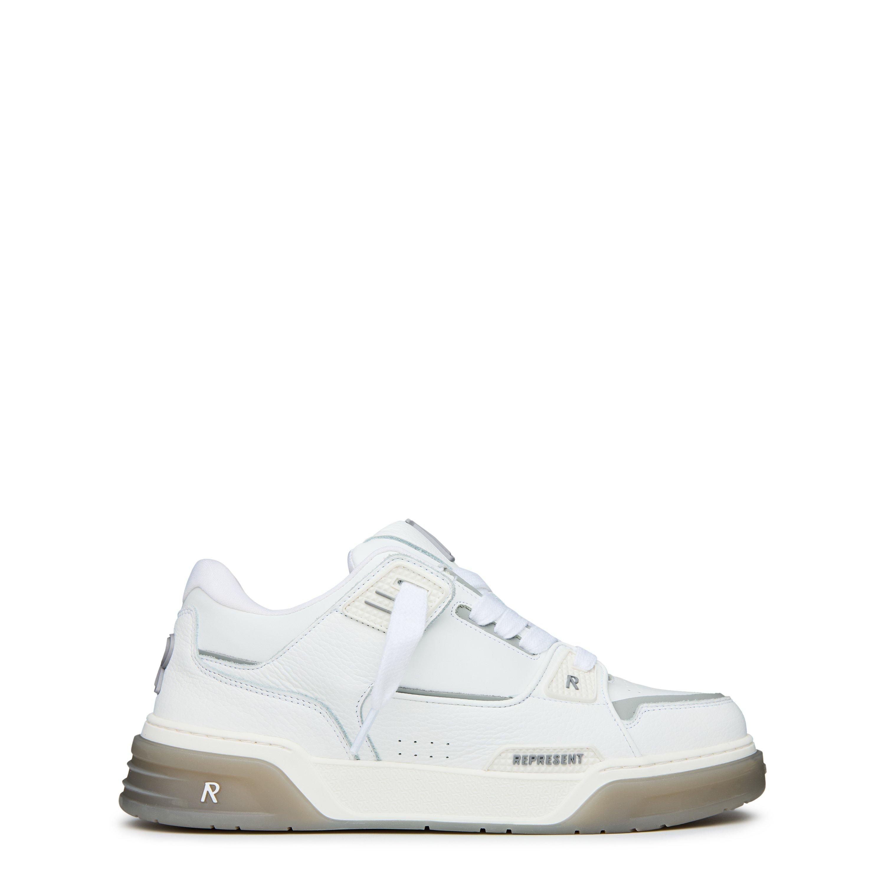 White/Grey - Represent - Men's Rep Studio Premium Leather Mid-Top Sneaker - 1