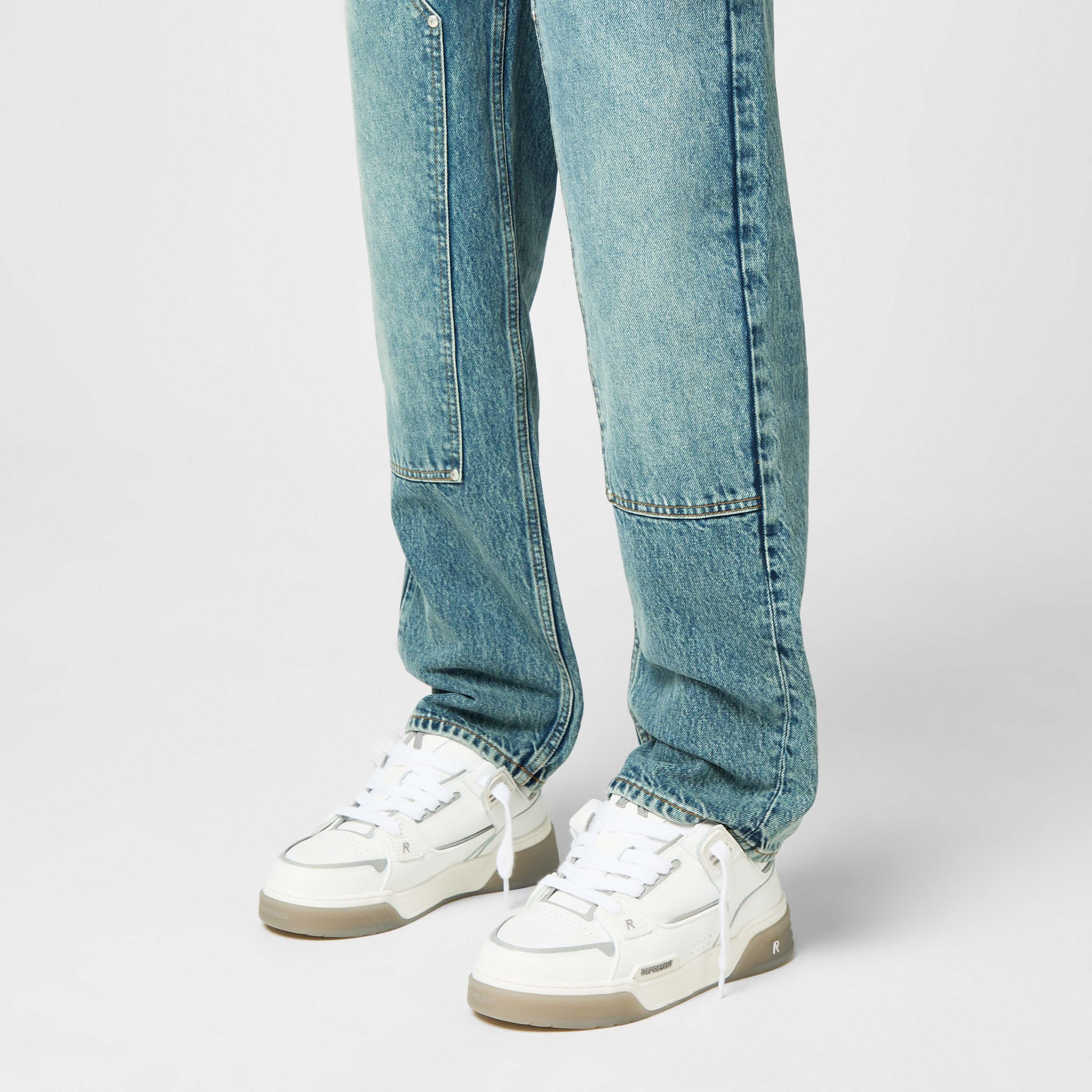 White/Grey - Represent - Men's Rep Studio Premium Leather Mid-Top Sneaker - 2