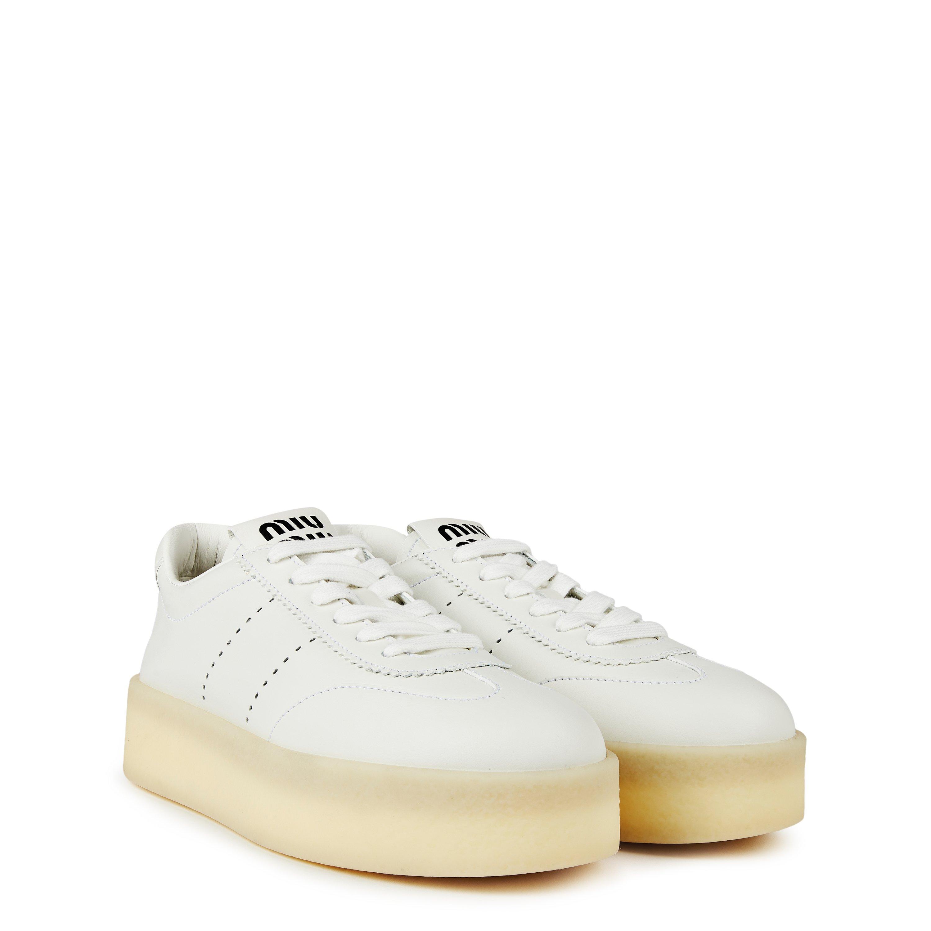 White - Miu Miu - Flatform Trainers - 4