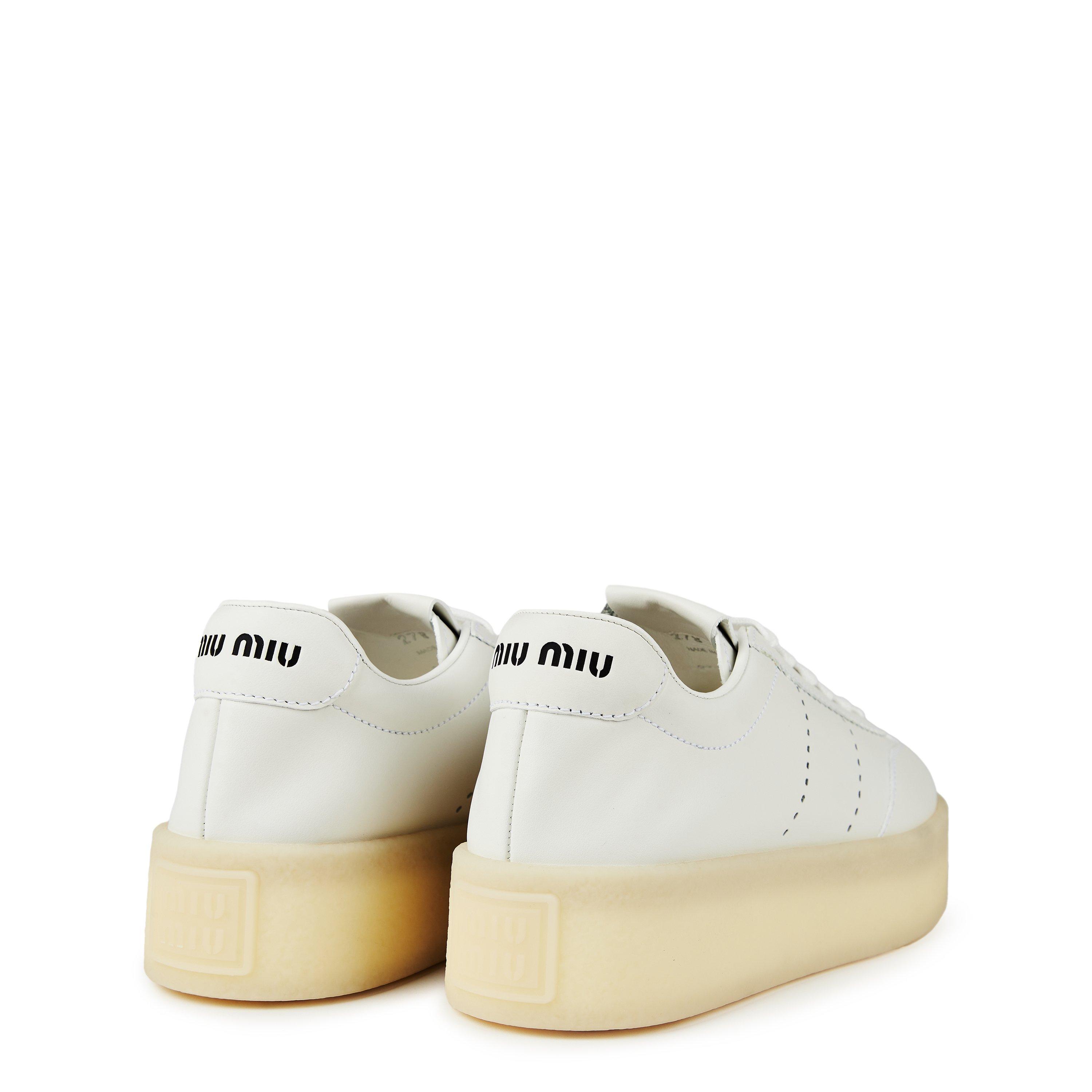 White - Miu Miu - Flatform Trainers - 5
