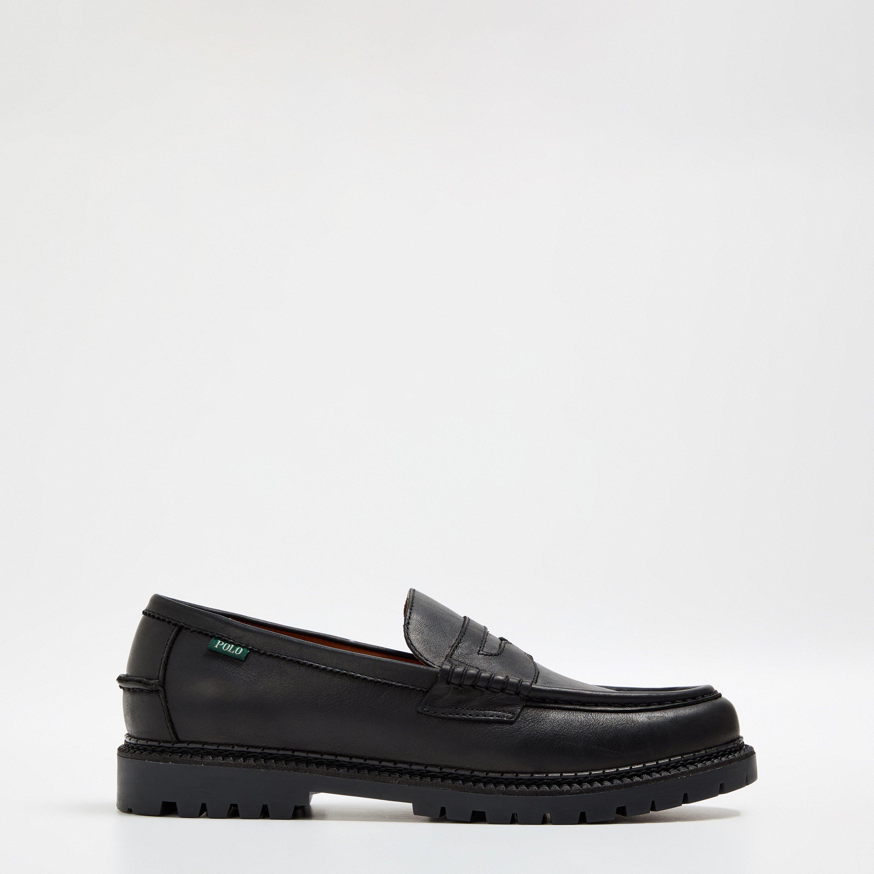 Polo Ralph Lauren Men's Jett Penny Loafers - Black Leather - 10 (44)