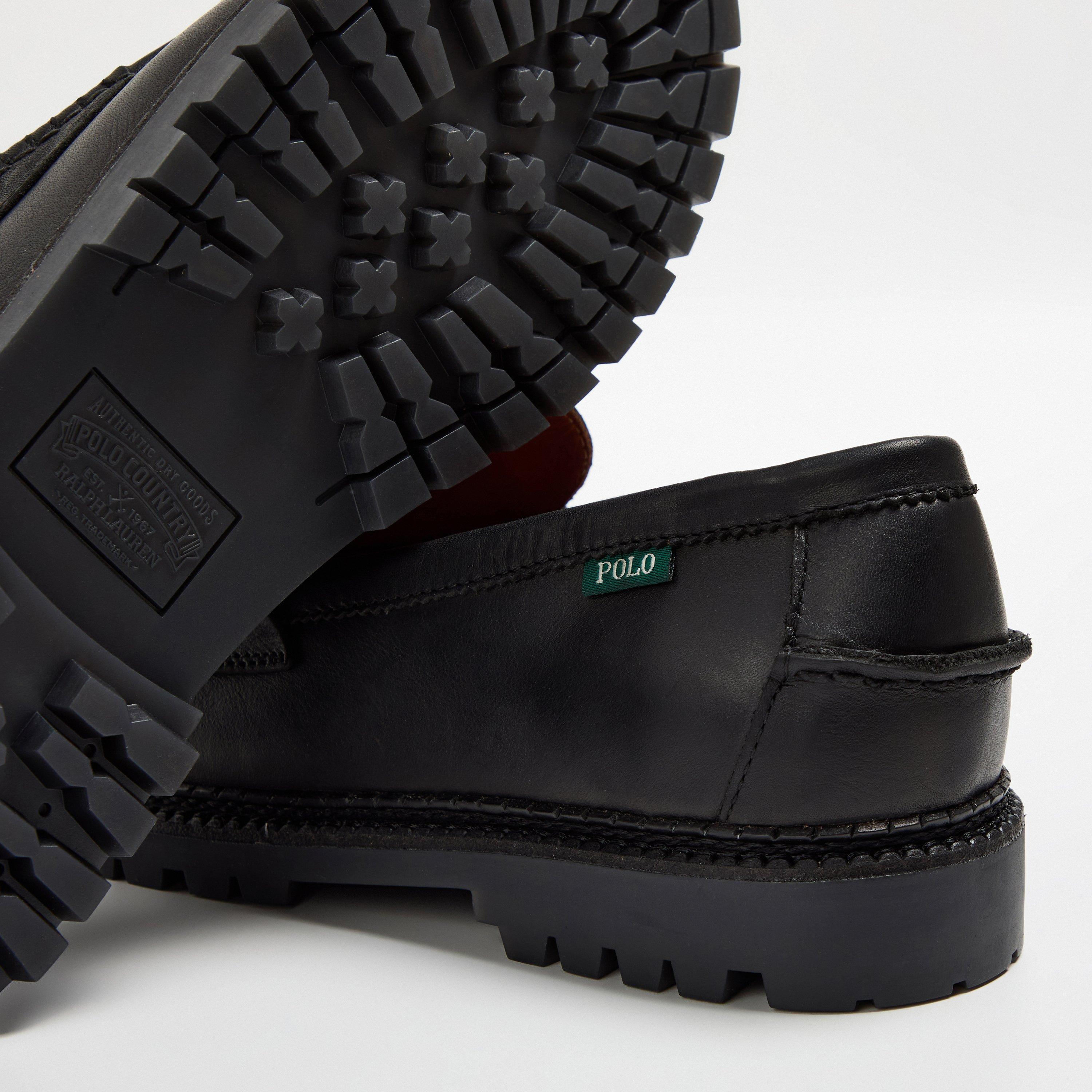 Black Leather - Polo Ralph Lauren - Men's Jett Penny Loafers - 4