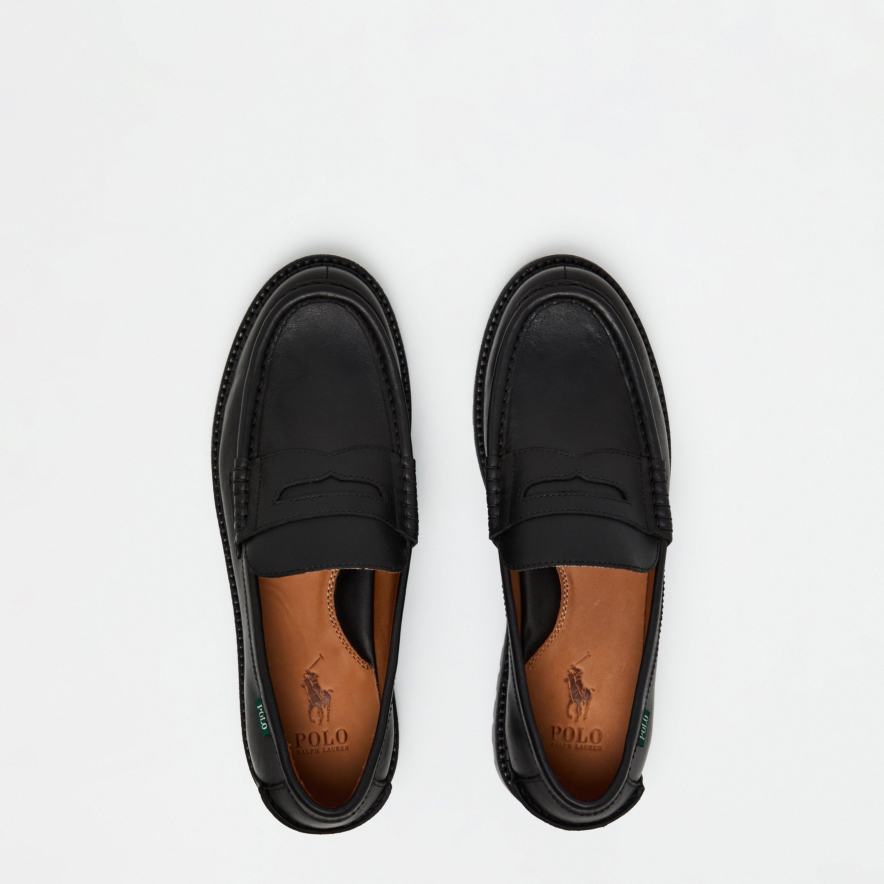 Black Leather - Polo Ralph Lauren - Men's Jett Penny Loafers - 5
