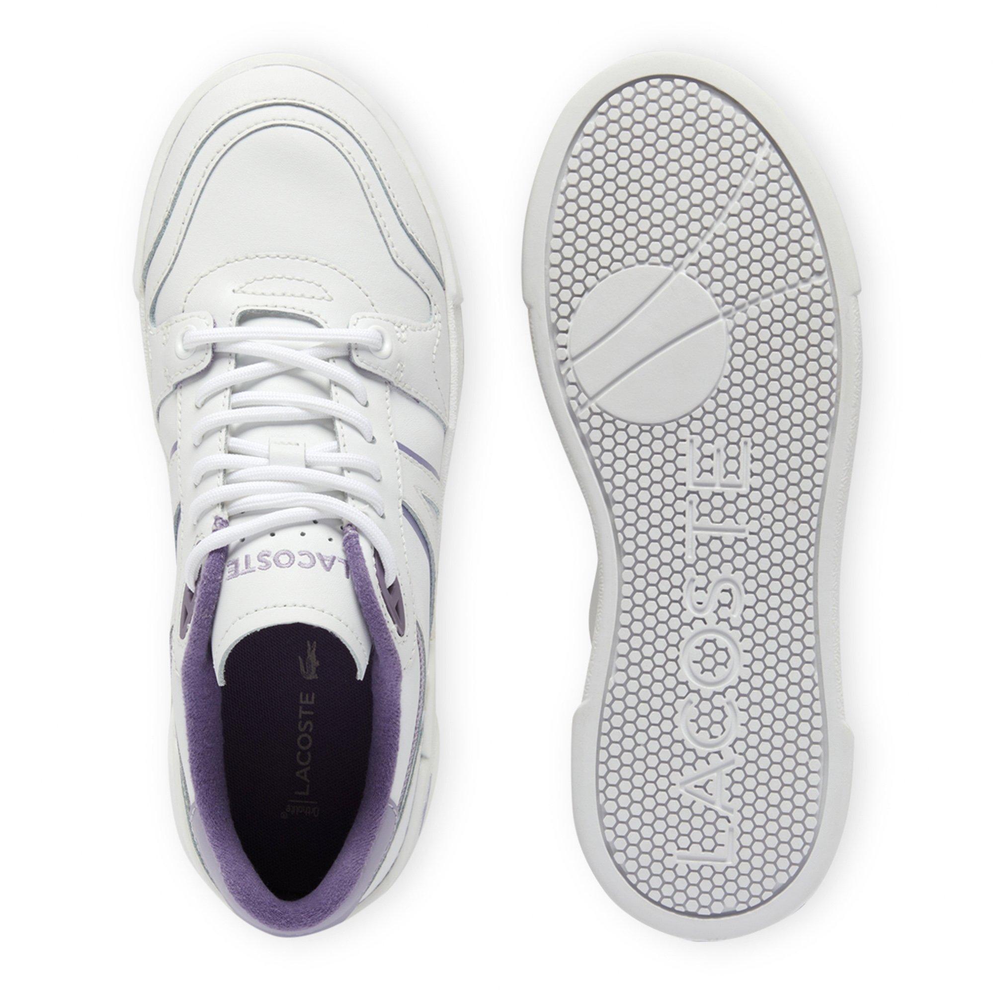 WHT/LT PURP - Lacoste - L002 Evo Leather Womens Shoes - 5