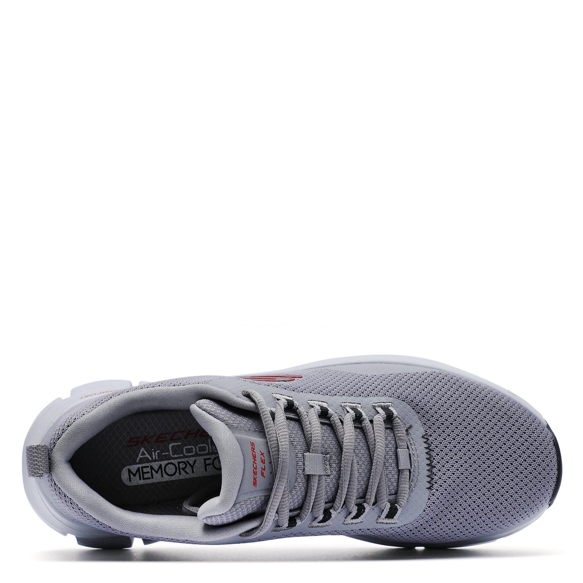 Grey/Red - Skechers - Flex Comfort Trainers - 3