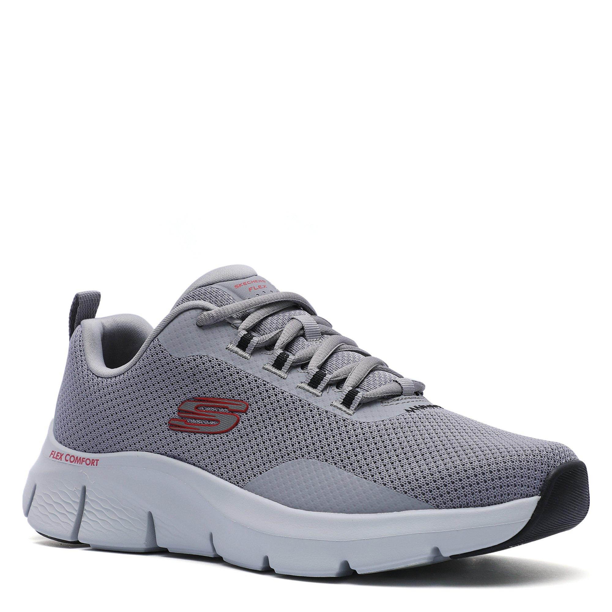 Grey/Red - Skechers - Flex Comfort Trainers - 5