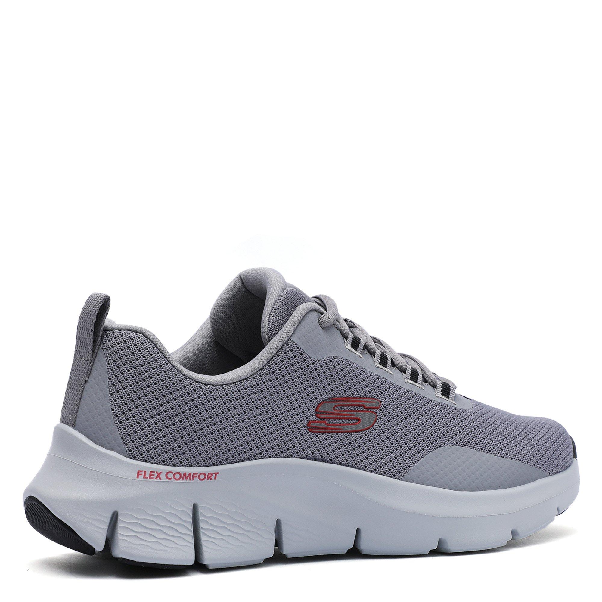 Grey/Red - Skechers - Flex Comfort Trainers - 6
