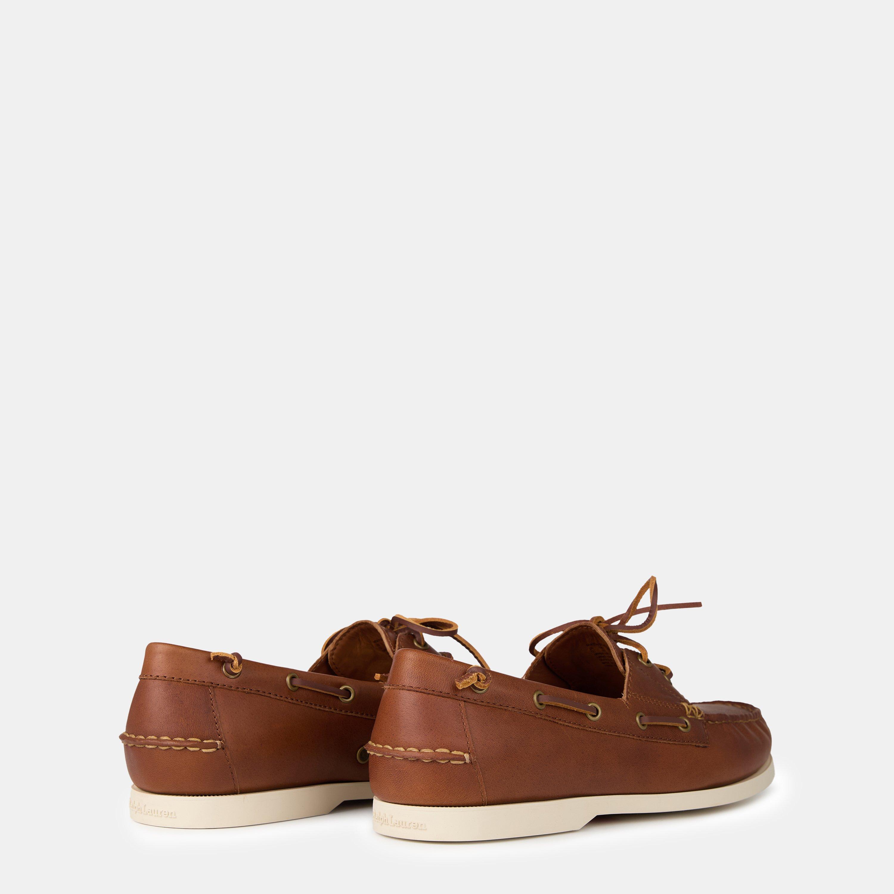 Tan - Polo Ralph Lauren - Merton Leather Boat Shoes - 4