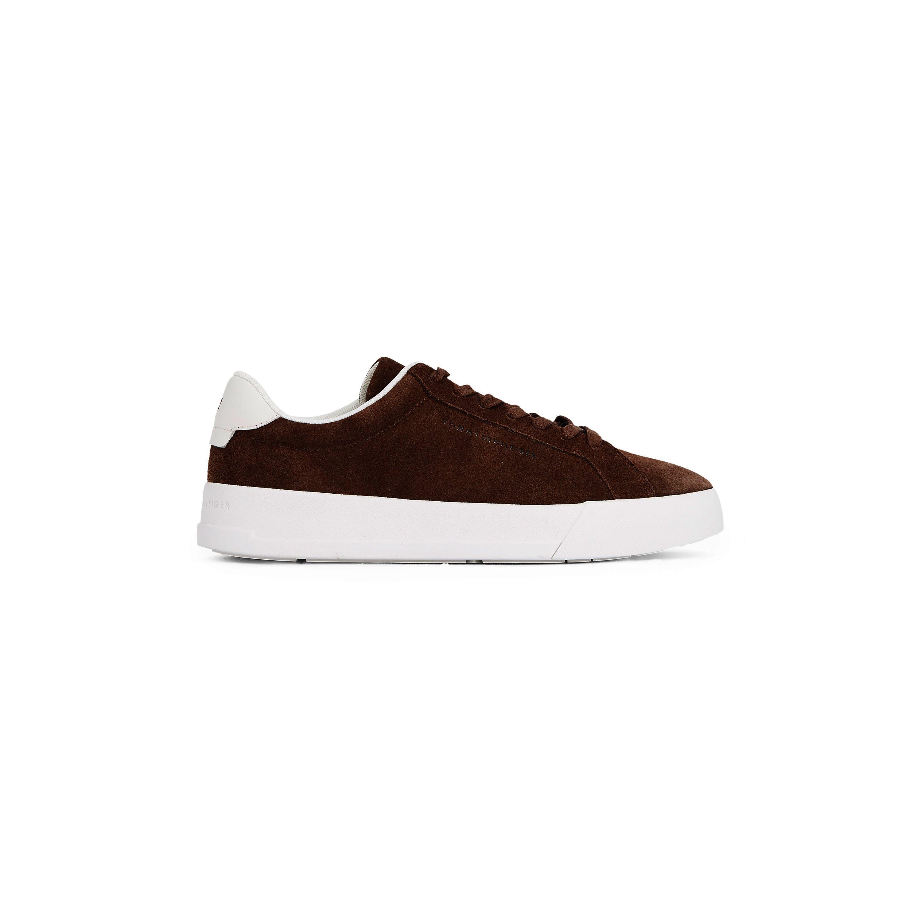 Tommy Hilfiger Men's Court Leather Low Top Trainers - Brown Suede - 11 (46)