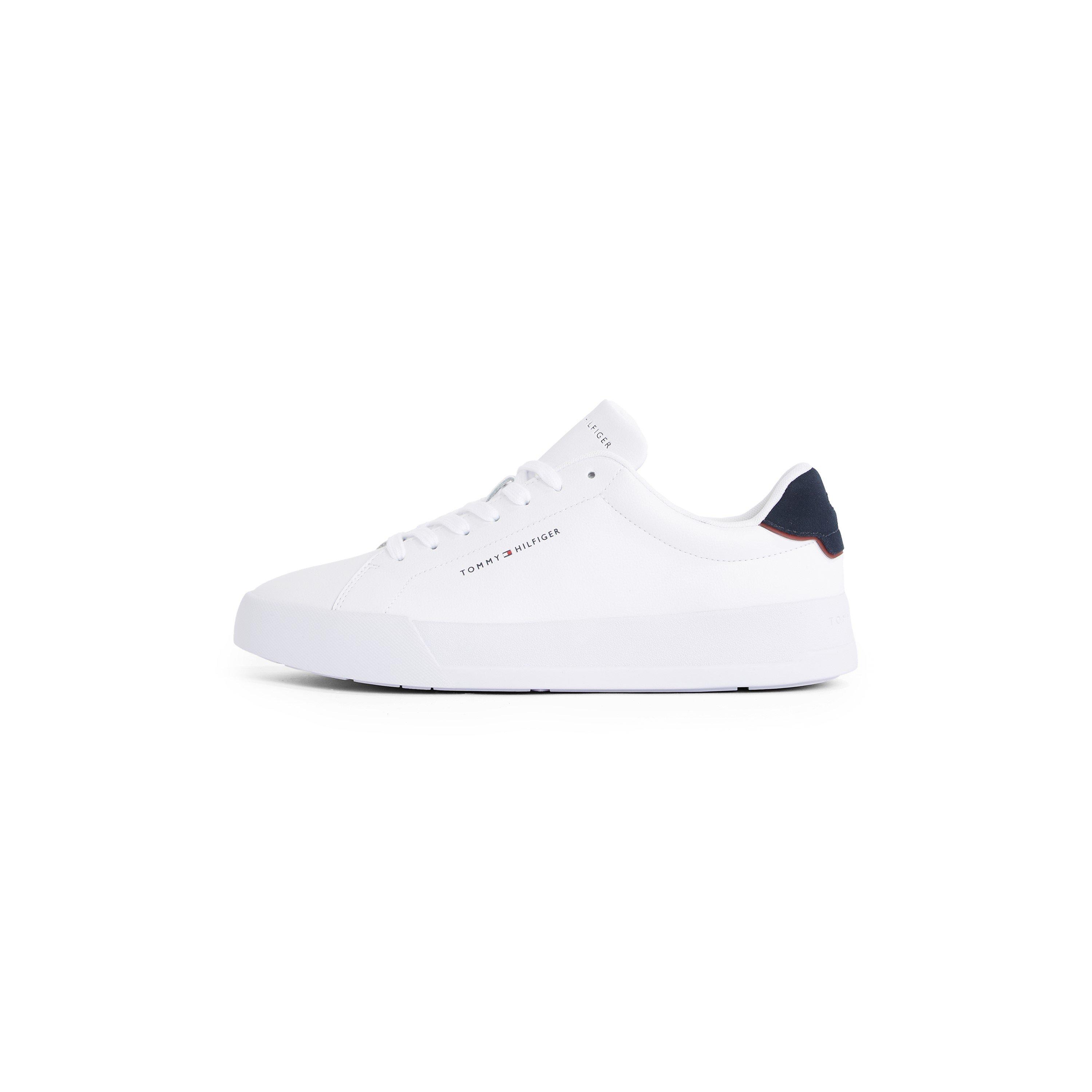 Weiß/Marineblau - Tommy Hilfiger - Court Leather Low Top Trainers - 2