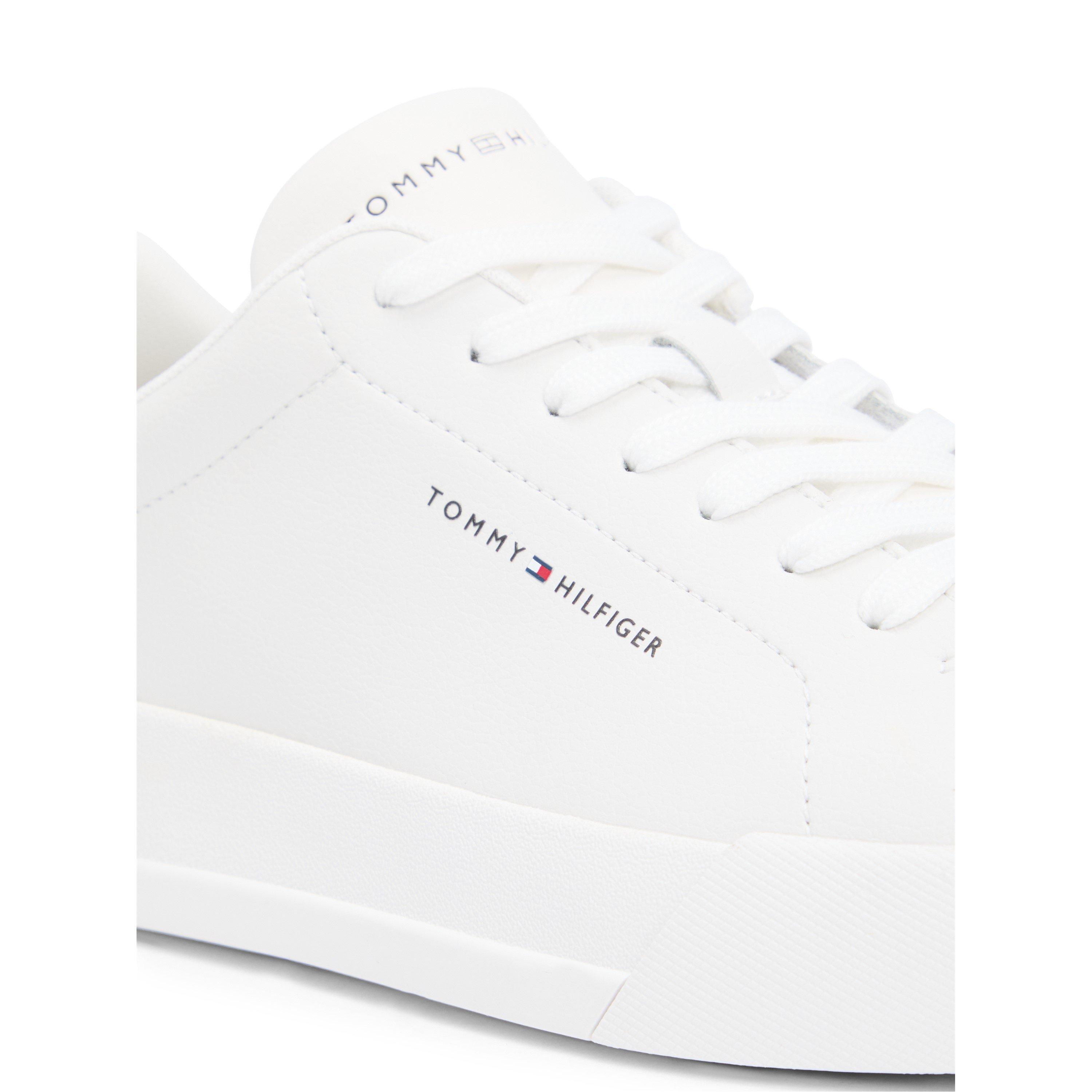 Ecru/Beige - Tommy Hilfiger - Court Leather Low Top Trainers - 5