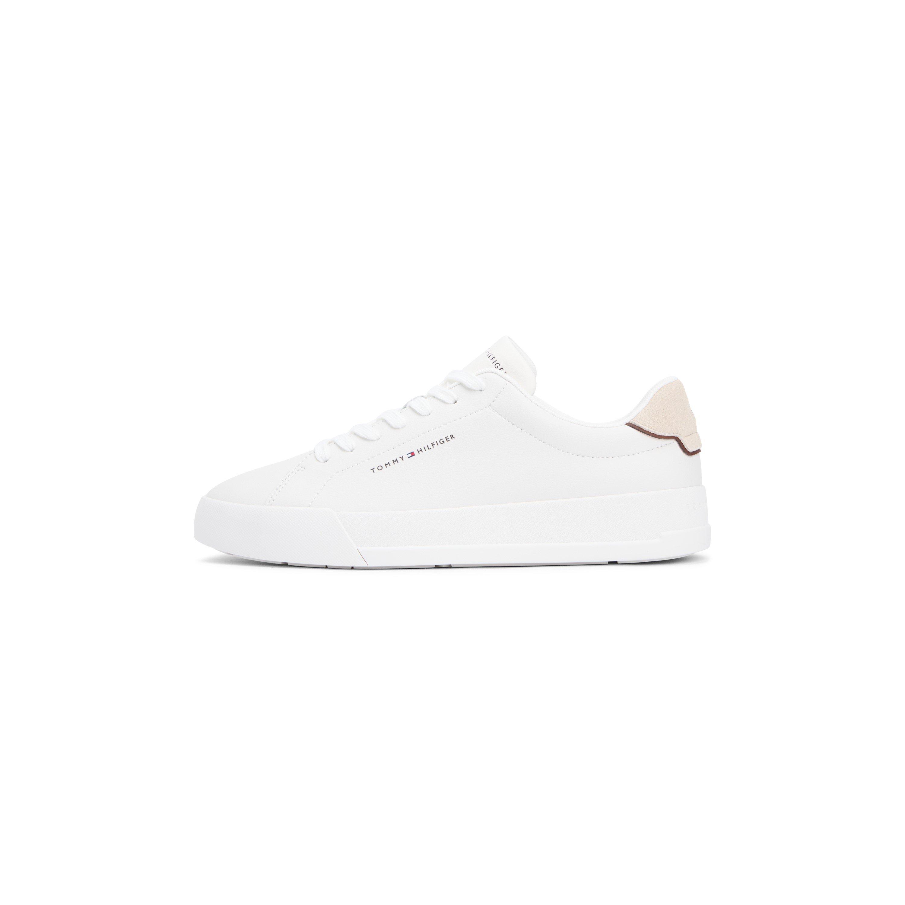 Ecru/Beige - Tommy Hilfiger - Court Leather Low Top Trainers - 6