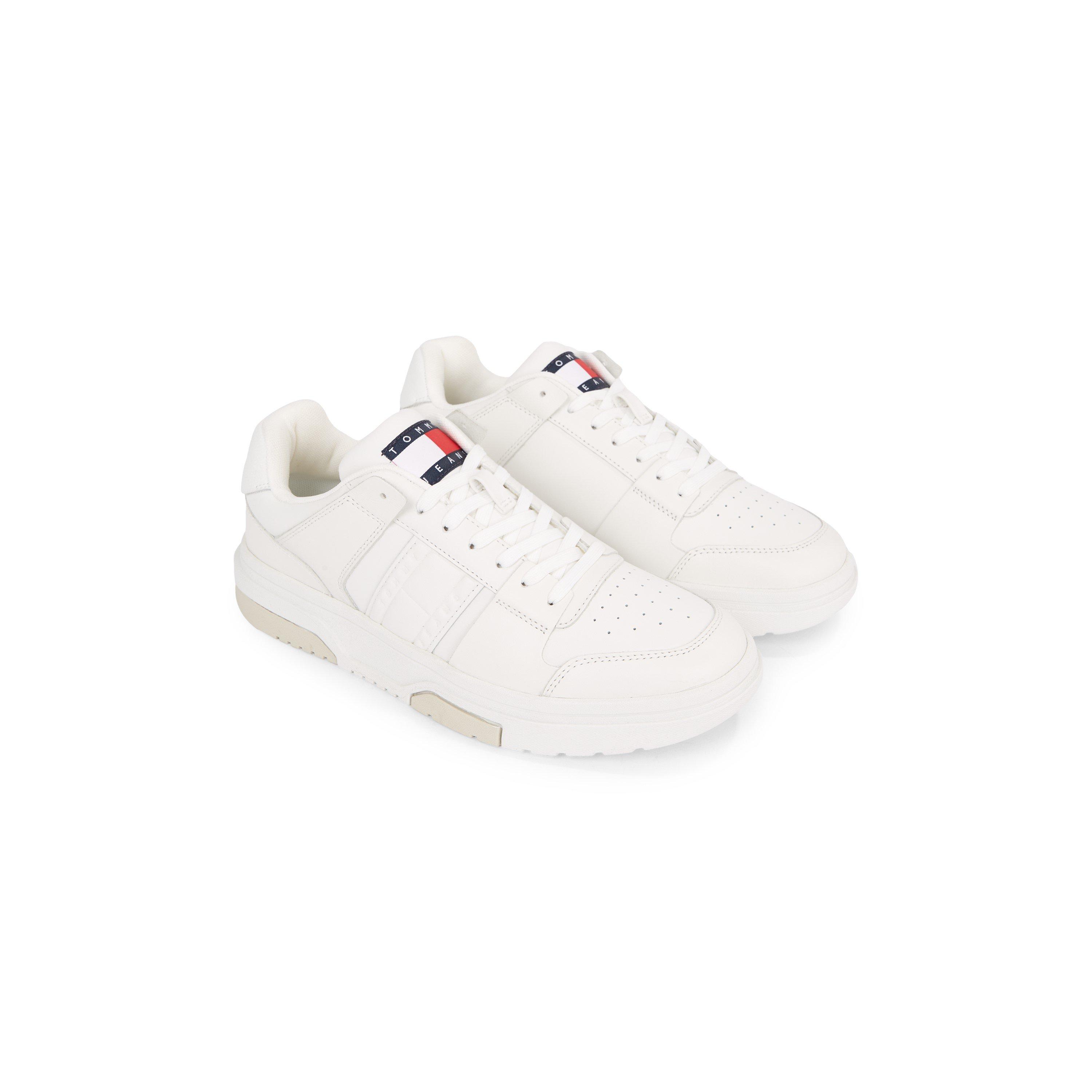 OffWhite/Ecru - Tommy Jeans - Men's Brooklyn Premier Basket Low-Top Trainers - 2