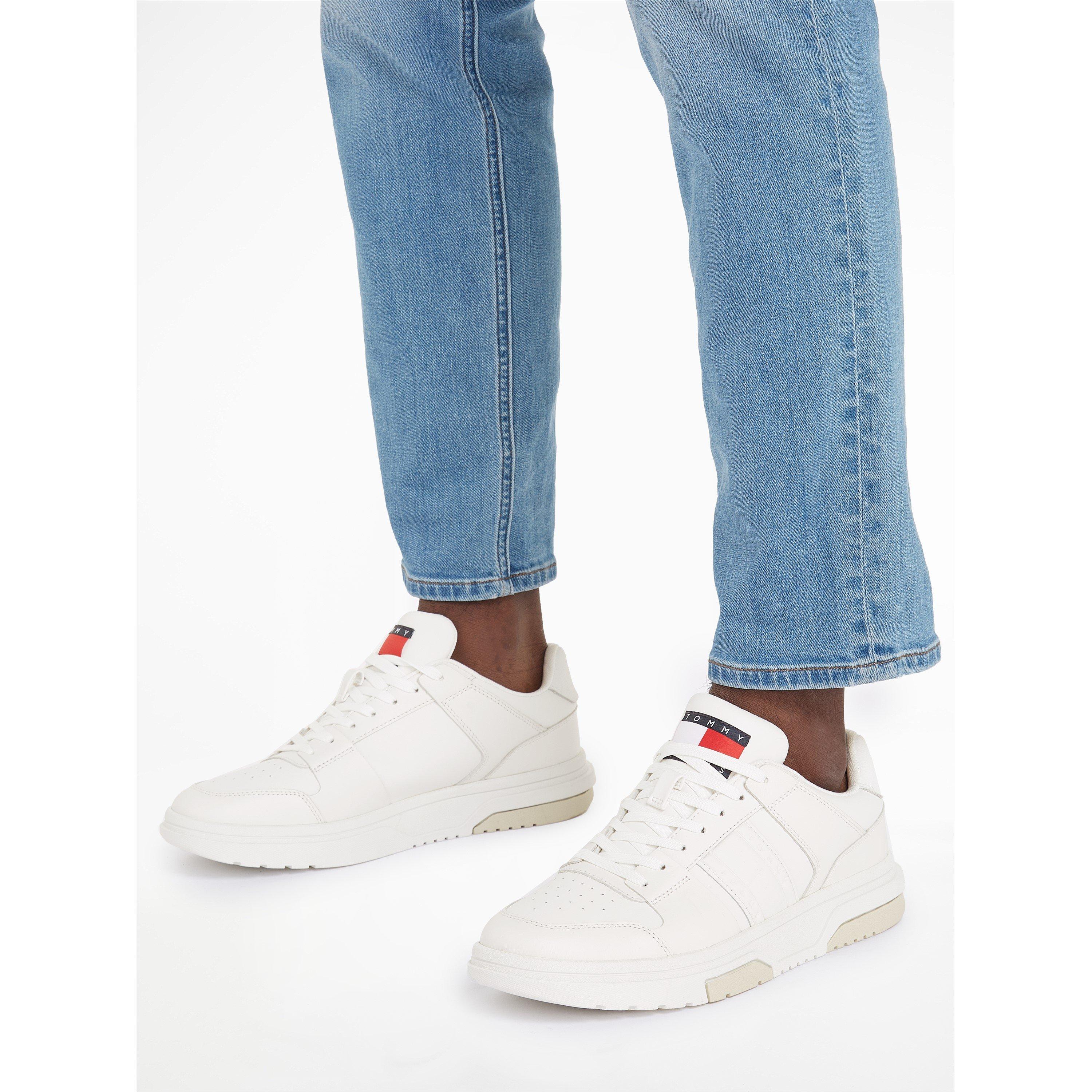 OffWhite/Ecru - Tommy Jeans - Men's Brooklyn Premier Basket Low-Top Trainers - 3