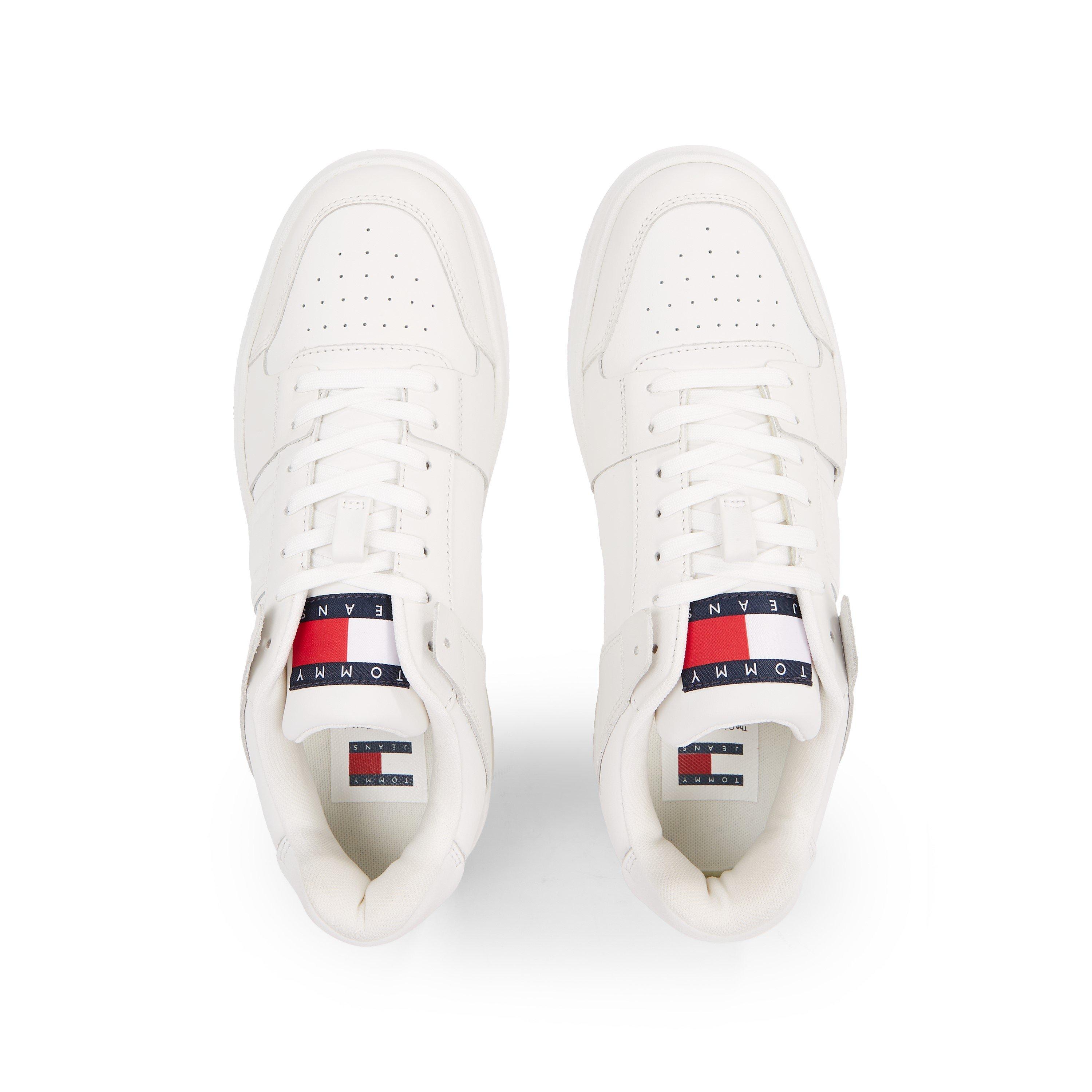 OffWhite/Ecru - Tommy Jeans - Men's Brooklyn Premier Basket Low-Top Trainers - 4