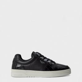 Mallet Bentham Court Black Croc Sneakers Mens