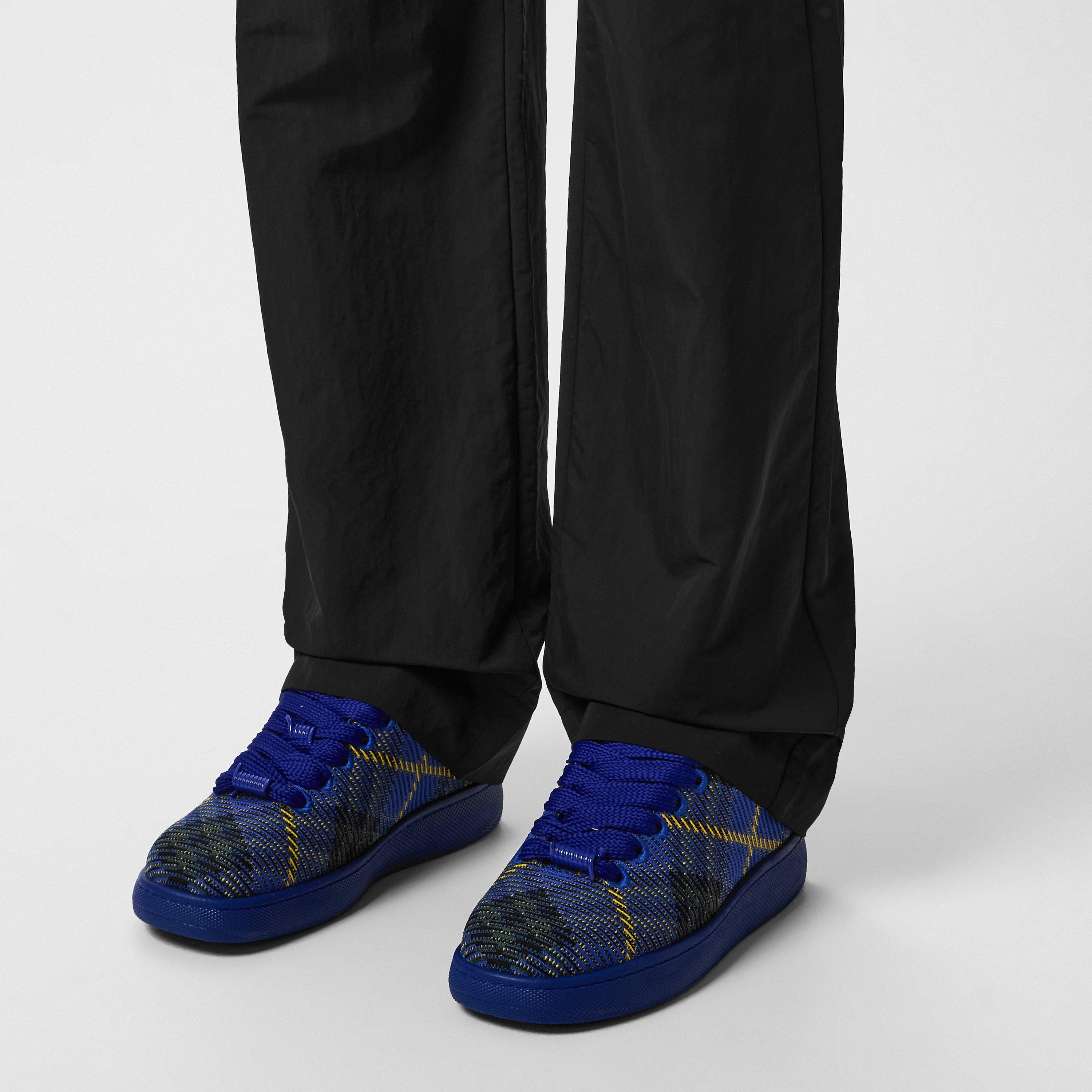 Navy - Burberry - Check Terrace Sneakers - 2