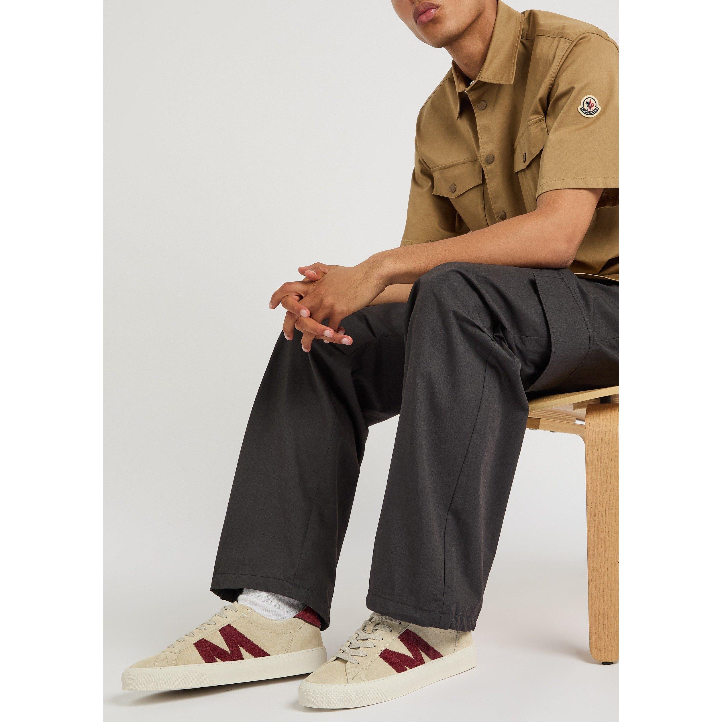 WHITE - Moncler - Men's Mon Monaco Suede Low-Top Trainers - 3