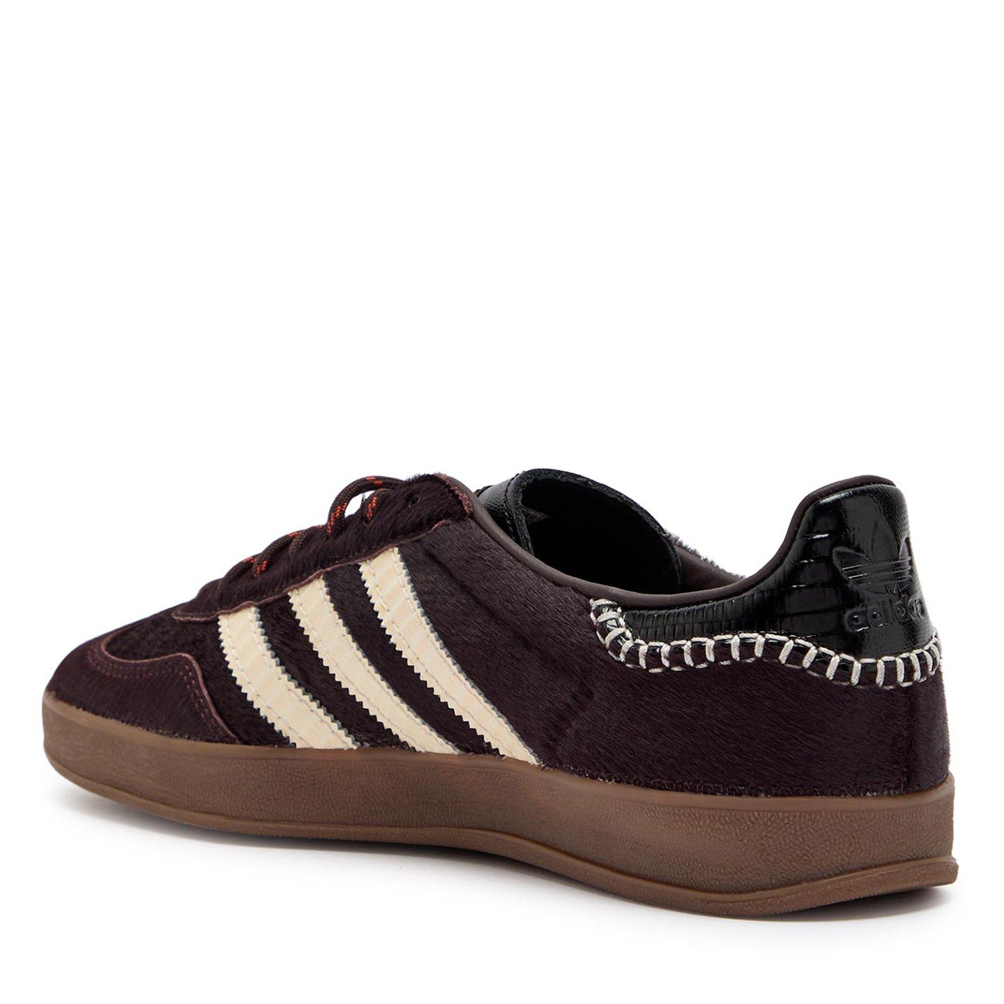 BROWN - adidas Originals - Men's Wales Bonner Gazelle Pony Hair Low-Top Trainers - 2