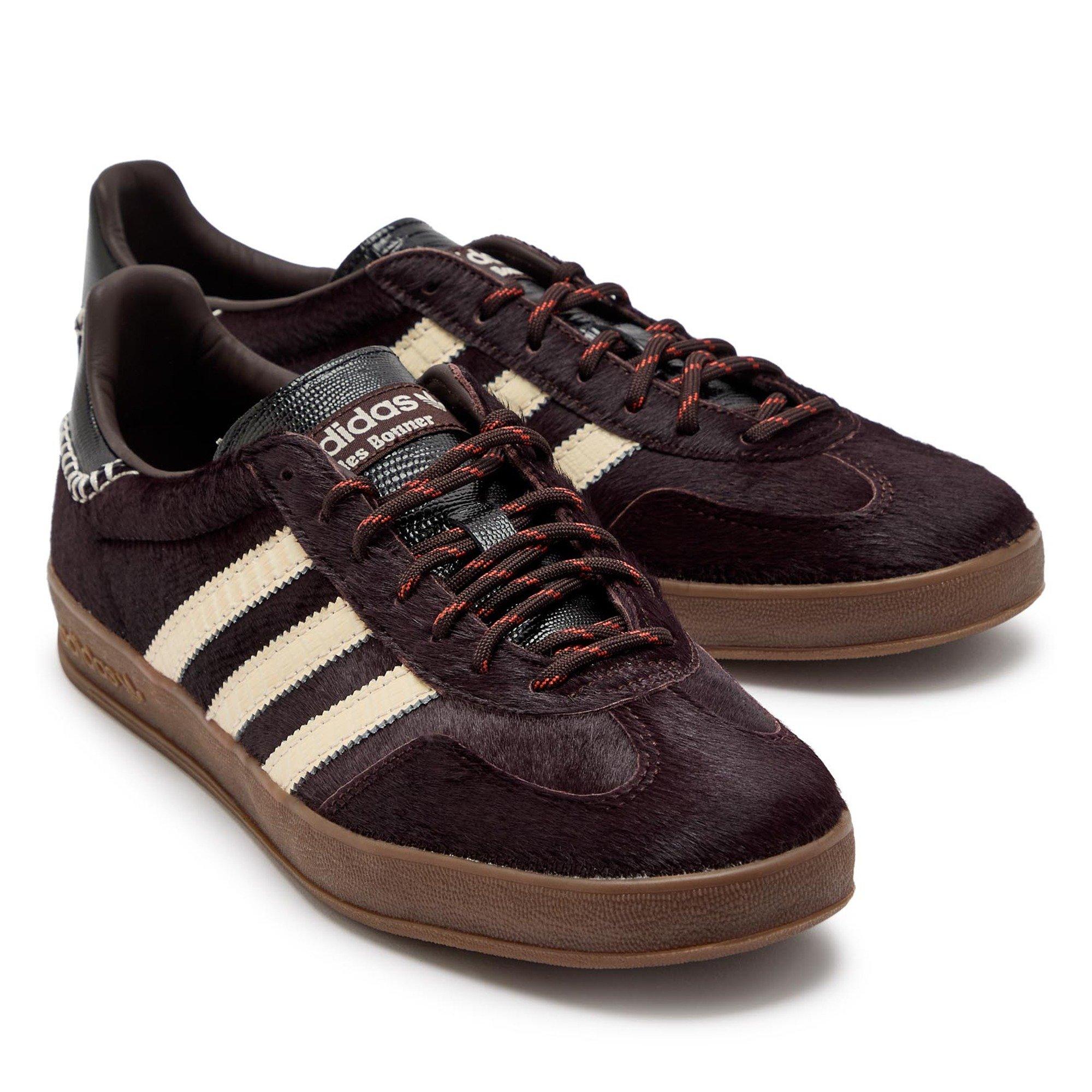 BROWN - adidas Originals - Men's Wales Bonner Gazelle Pony Hair Low-Top Trainers - 3