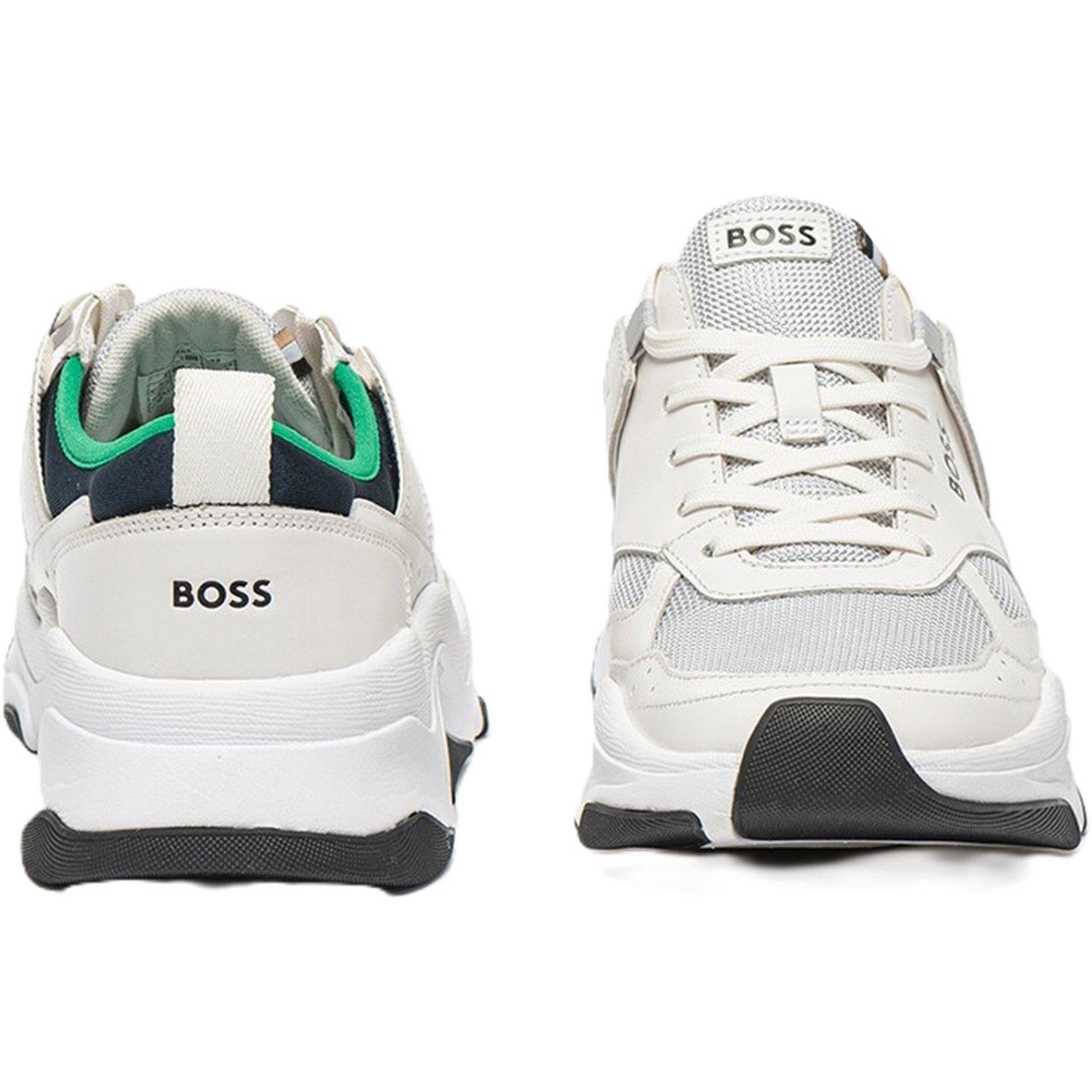 Open White - Boss - Men's Asher Runners Casual Low-Top Trainers - 3