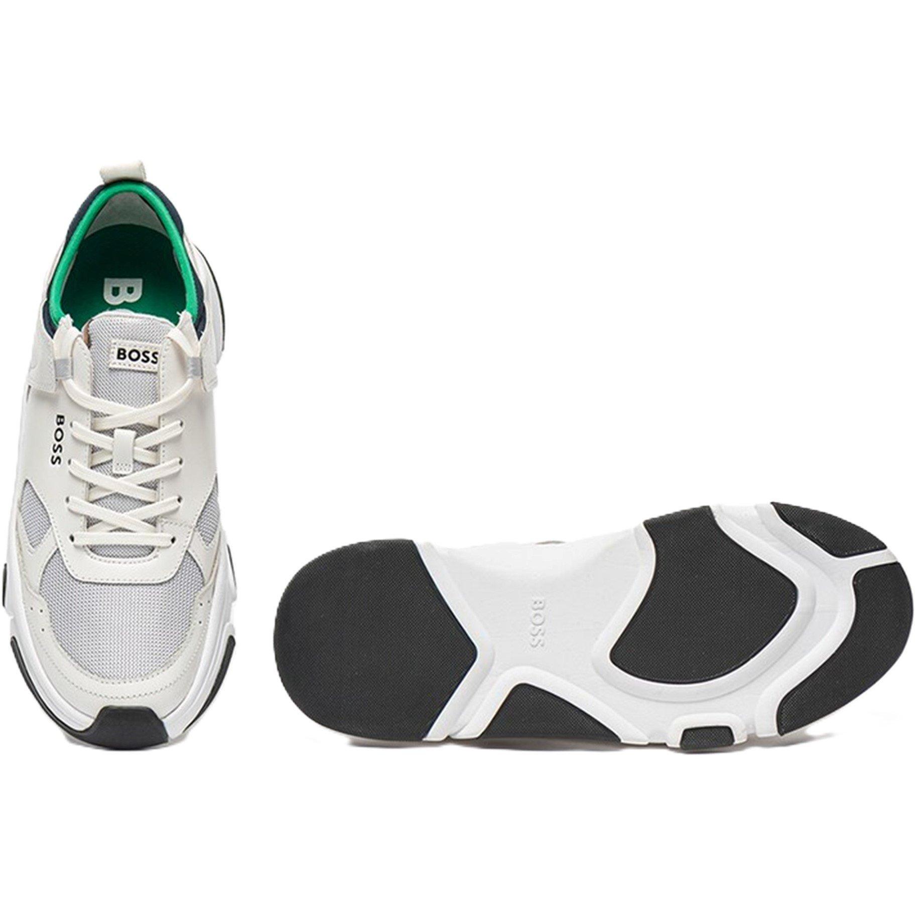 Open White - Boss - Men's Asher Runners Casual Low-Top Trainers - 4